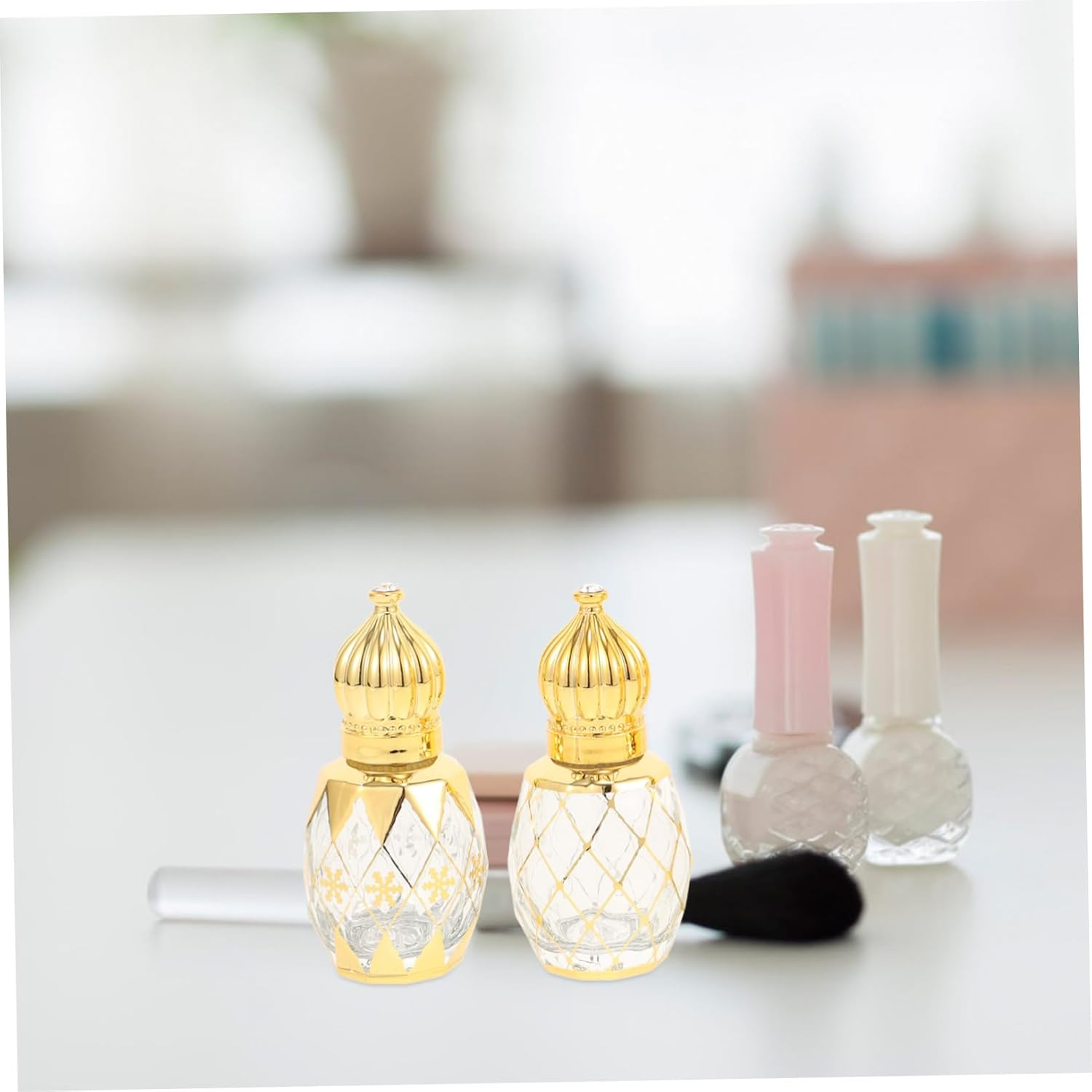 4Pcs Empty Perfume Bottles Glass Essential Oil Bottles Ball for Travel Toiletries and Fragrance Storage image number 3