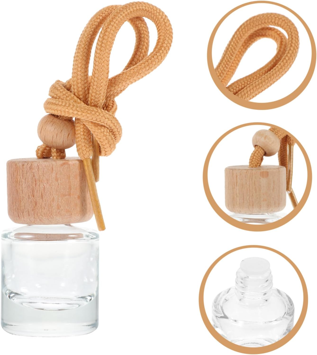 10Pcs Perfume Bottle Pendants for Car Diffuser Empty Glass Bottles Hanging Accessories for Car Air Freshener image number 5