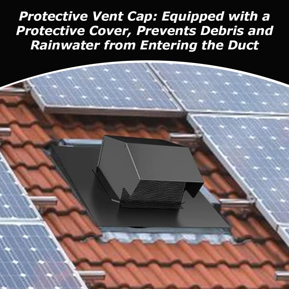 Roof Vent Cap,4 Inch Roof Exhaust Vent,Removable Roofs Vent,Rainproof and Snowproof,For Ventilation System-With Damper image number 6
