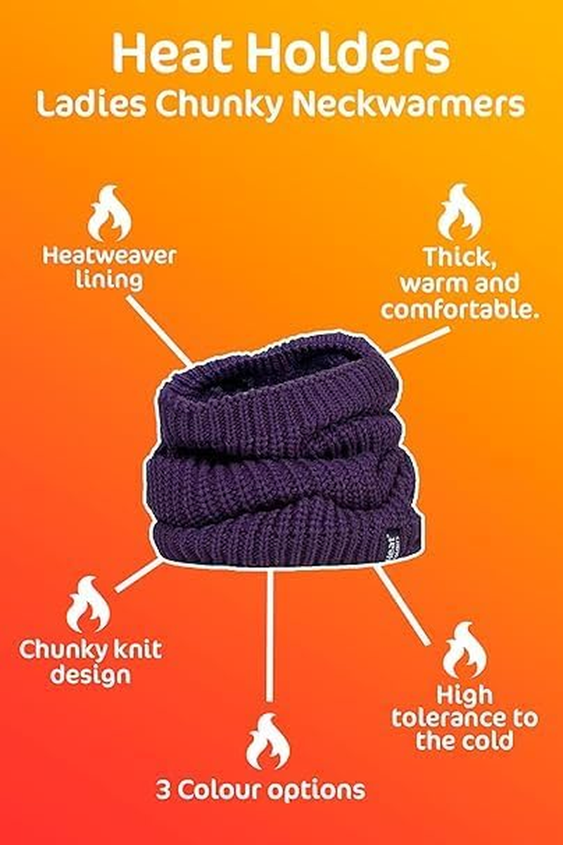 Heat Holders Winter Warm Thermal Boden Chunky Neck Warmer Womens One Size Light Grey image number 2