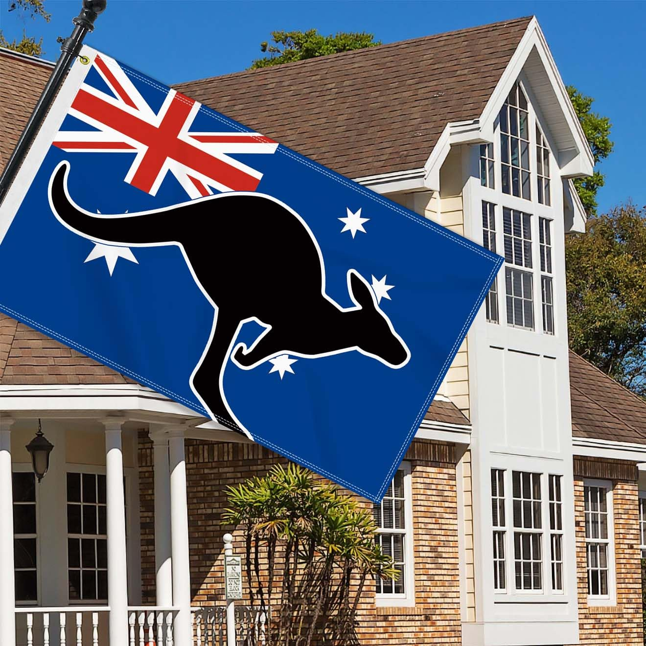 Large 3&times;5 FT Australia Kangaroo Flag, Big Kangaroo100D National Outdoor Banner,Decorgarden with Brass Gromment image number 3