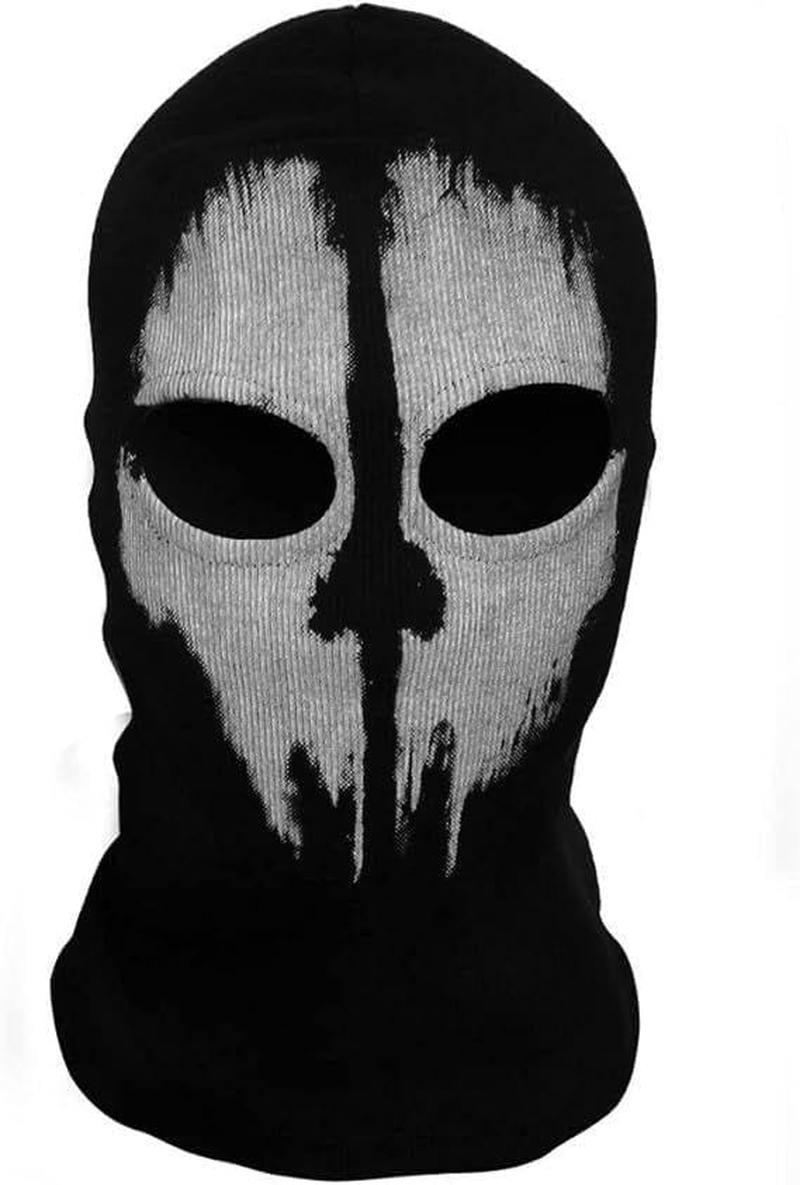 Balaclava Mask for Call of Duty Style - Ghost Face Skull Print Unisex Halloween & Cosplay Ski Mask, Tactical Full Face Cover for War Games image number 2