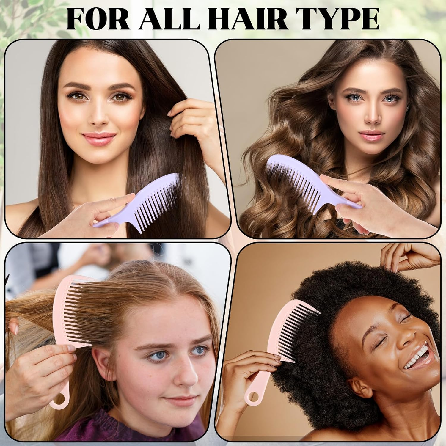 Ymapinc 2 Pcs Wide Tooth Combs for Women, Hair Comb Set for Large Hair Detangler Comb for Curly, Straight,Thick Long Detangling Hair with Hole for Wet and Dry Hair image number 6