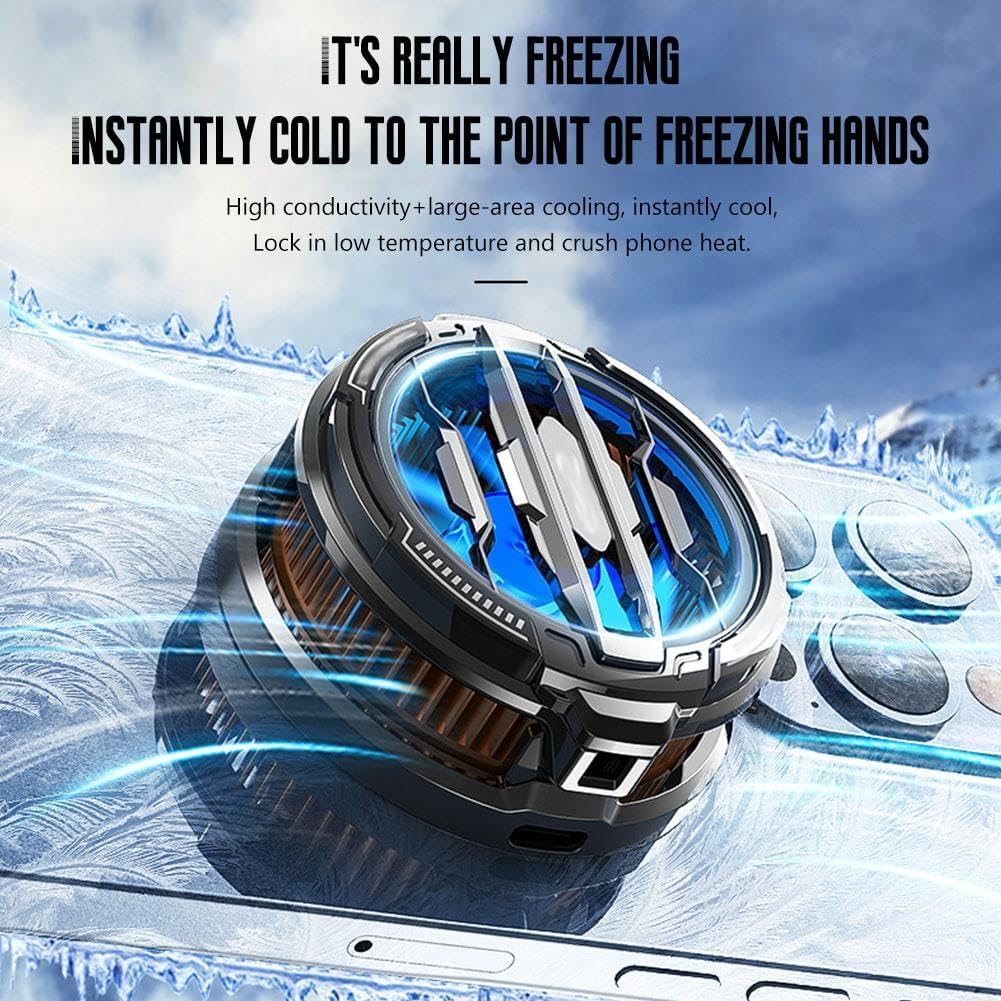 Magnetic Phone Cooler Cell Phone Cooler CX07 Phone Fan Cooler,Mobile Phone Cooling Fan,Cell Phone Cooler,Portable Lightweight Mobile Phone Cooling Fan,Suitable for All Smartphones image number 3