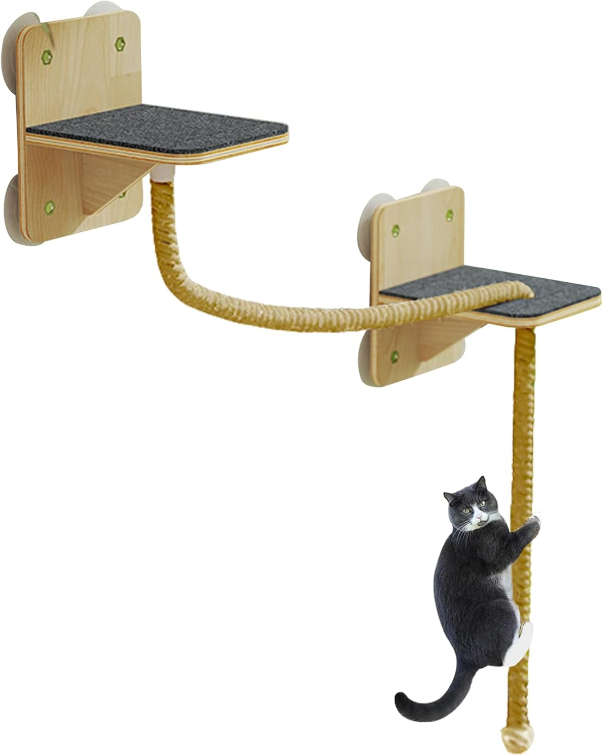 Wall Cat Shelves,Indoor Cat Wall Shelves Tree Tower - Natural Toys Perch Tree Scratching Tower Stairs for Window Home Play Indoor Outdoor