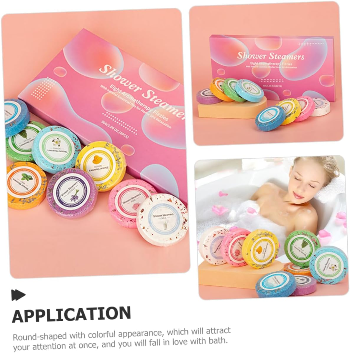 HAMPPLIES Aroma Bath Tablets 8Pcs Essential Oil Shower Drops for Women Bath Fragrance Tablets Aromatherapy Shower Experience image number 1