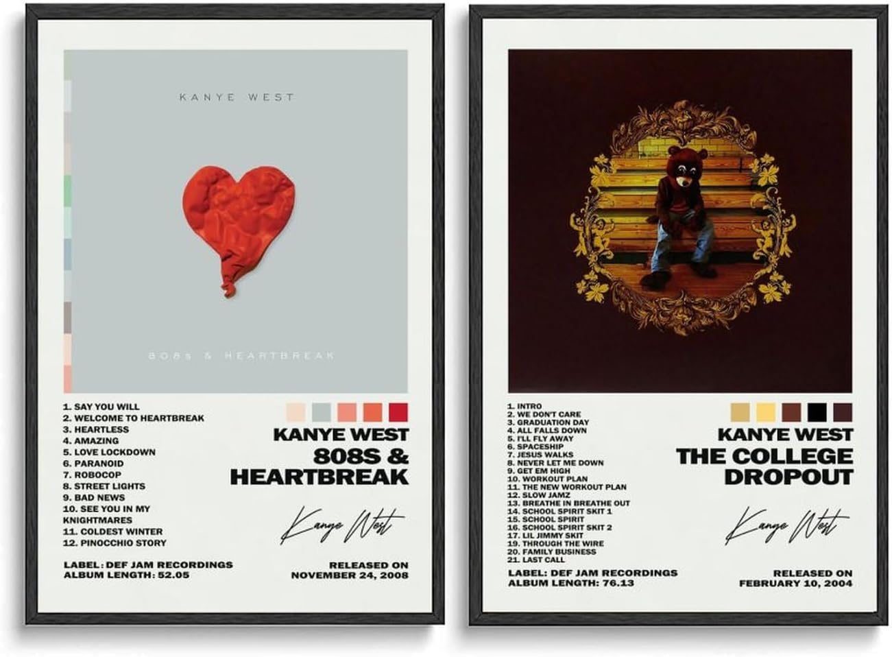 Wall Art Kanye Music West Poster Poster a Set of 2 Canvas Posters Room Aesthetic Festival Gift Family Bedroom Decor Wall Art Home24X36Inch(60X90Cm) Style image number 4