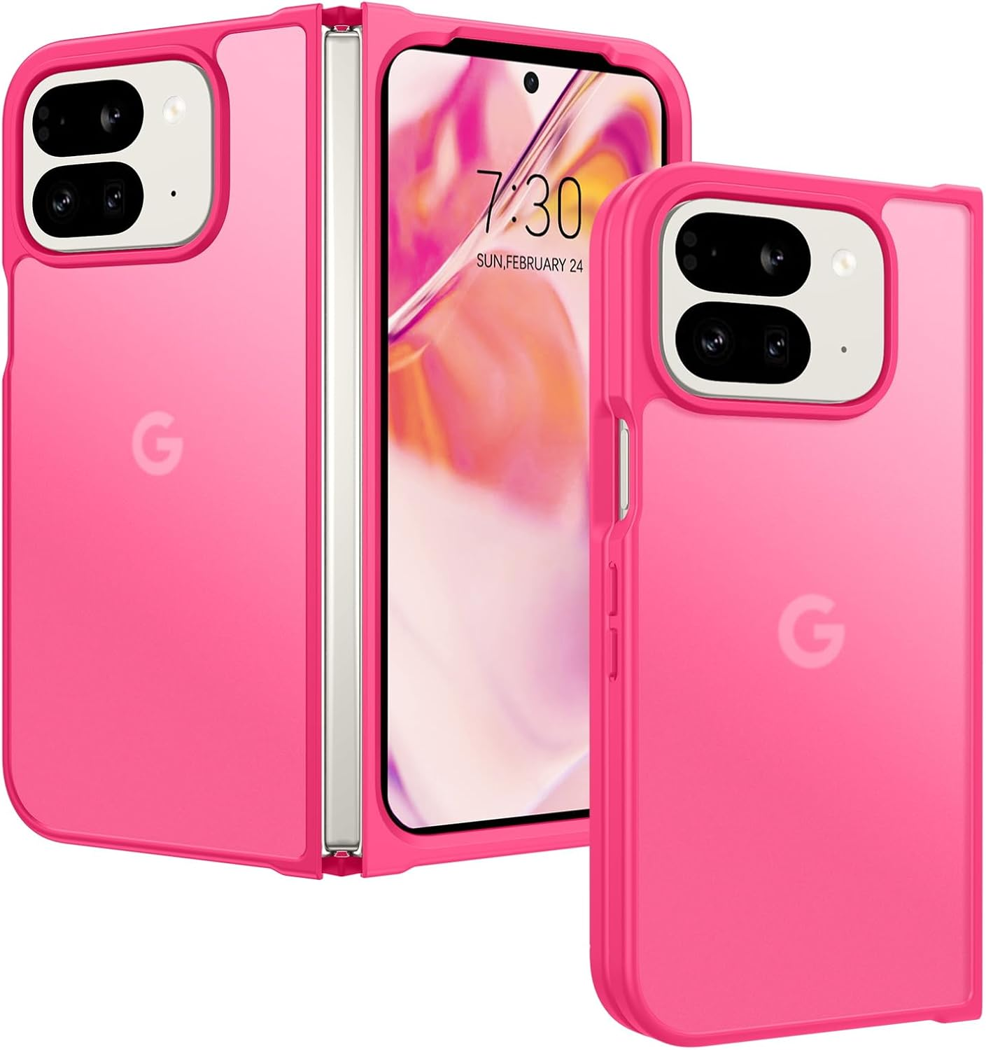 GUAGUA for Google Pixel 9 Pro Fold Case Translucent Matte Back Slim Anti-Scratch Shockproof Protective Phone Case for Google Pixel 9 Pro Fold 2 Case, Black