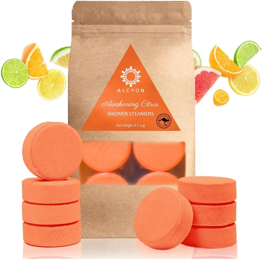 Alcyon Shower Bath Bombs - Aromatherapy Scented Shower Steamers Tablets for a Spa-Like Experience at Home - Set of 8 Shower Steamer Tablet with Essential Oils for Relaxation - Ideal Choice for Women