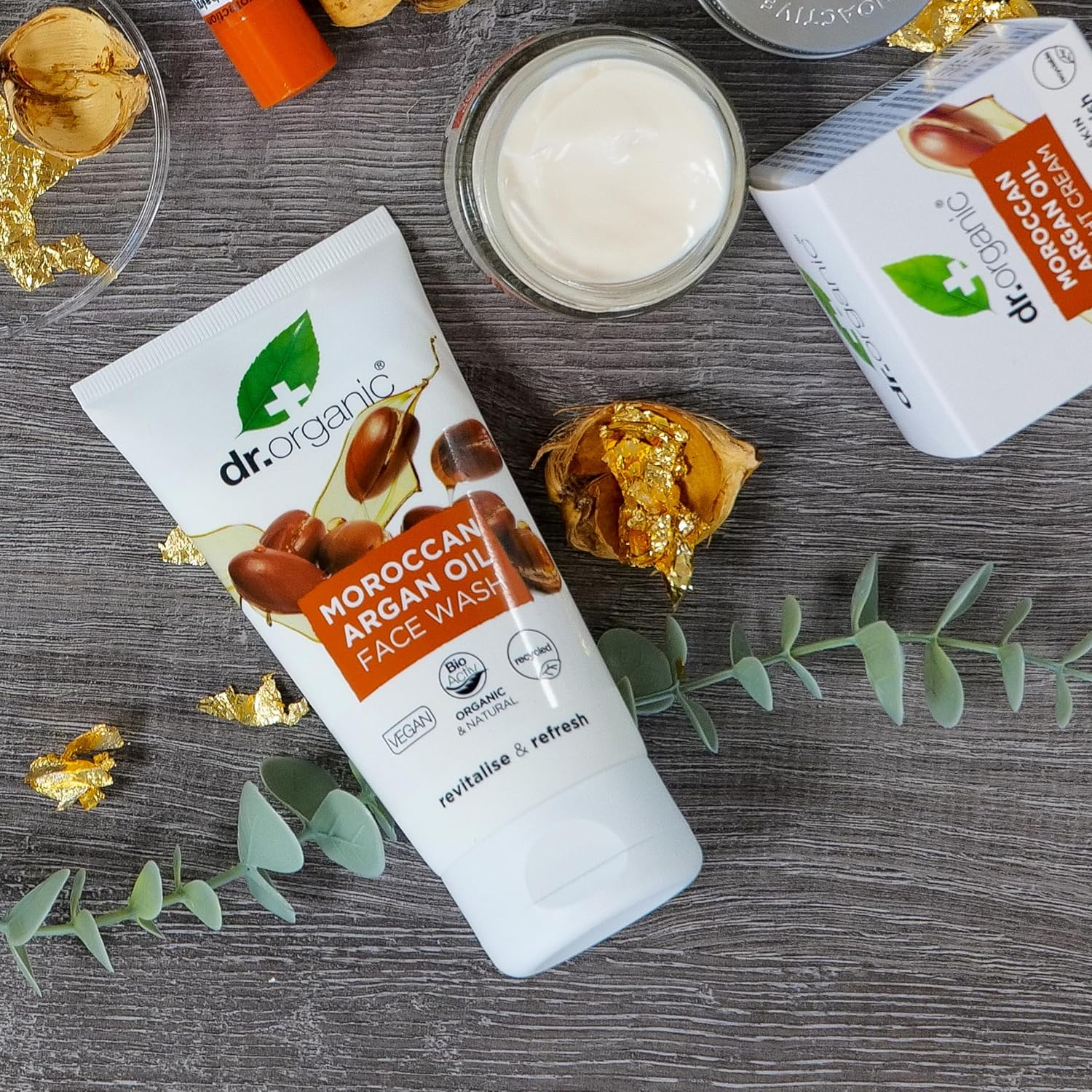 Dr Organic Moroccan Argan Oil Face Wash, Cleansing, Normal & Dry Skin, Mens, Womens, Natural, Vegan, Cruelty-Free, Paraben & Sls-Free, Recycled & Recyclable, Organic, 150Ml, Packaging May Vary