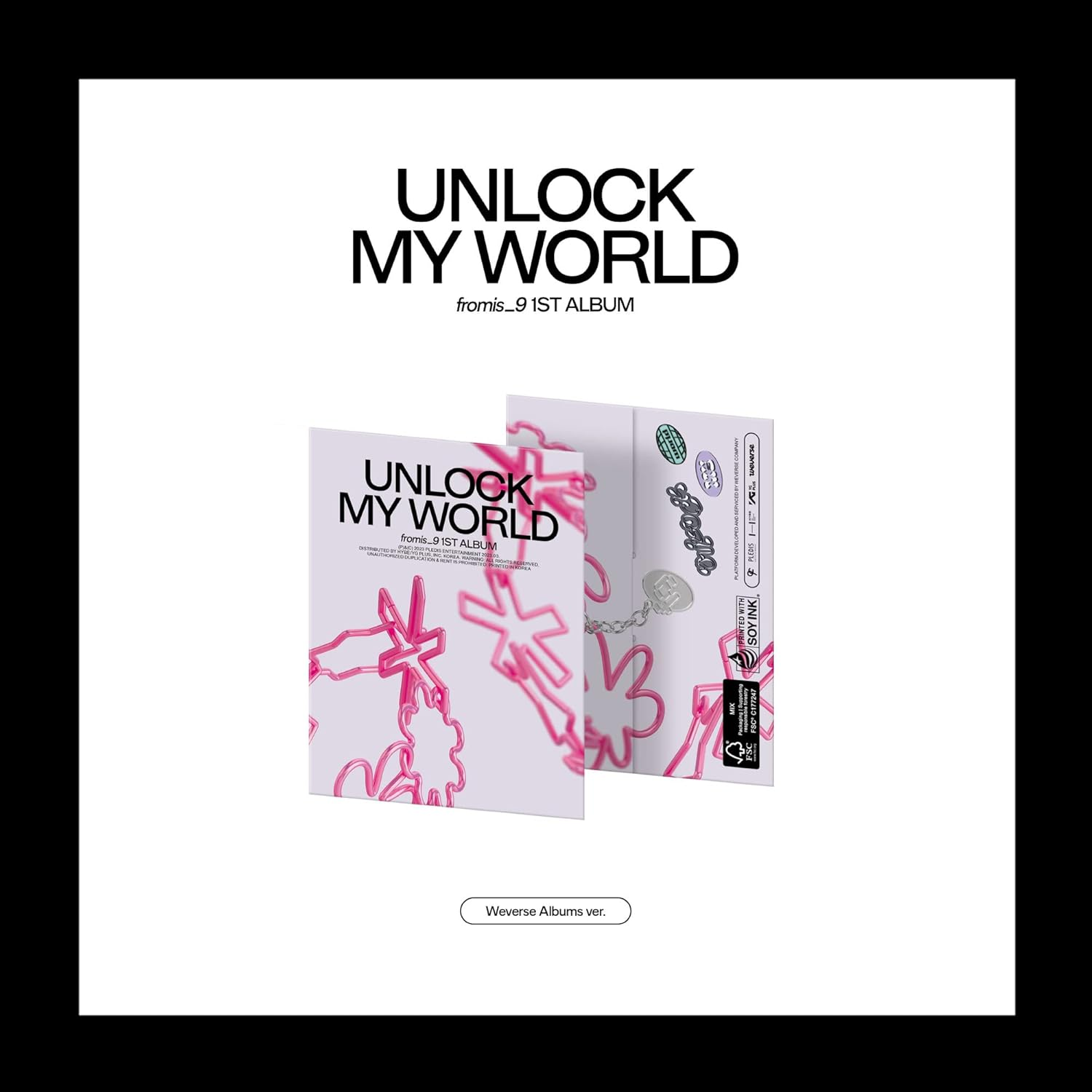 Fromis_9 Unlock My World 1St Album Weverse Album Version Card Holder+2P Photocard+1P QR Card+1Ea User Guide+Tracking Sealed image number 1