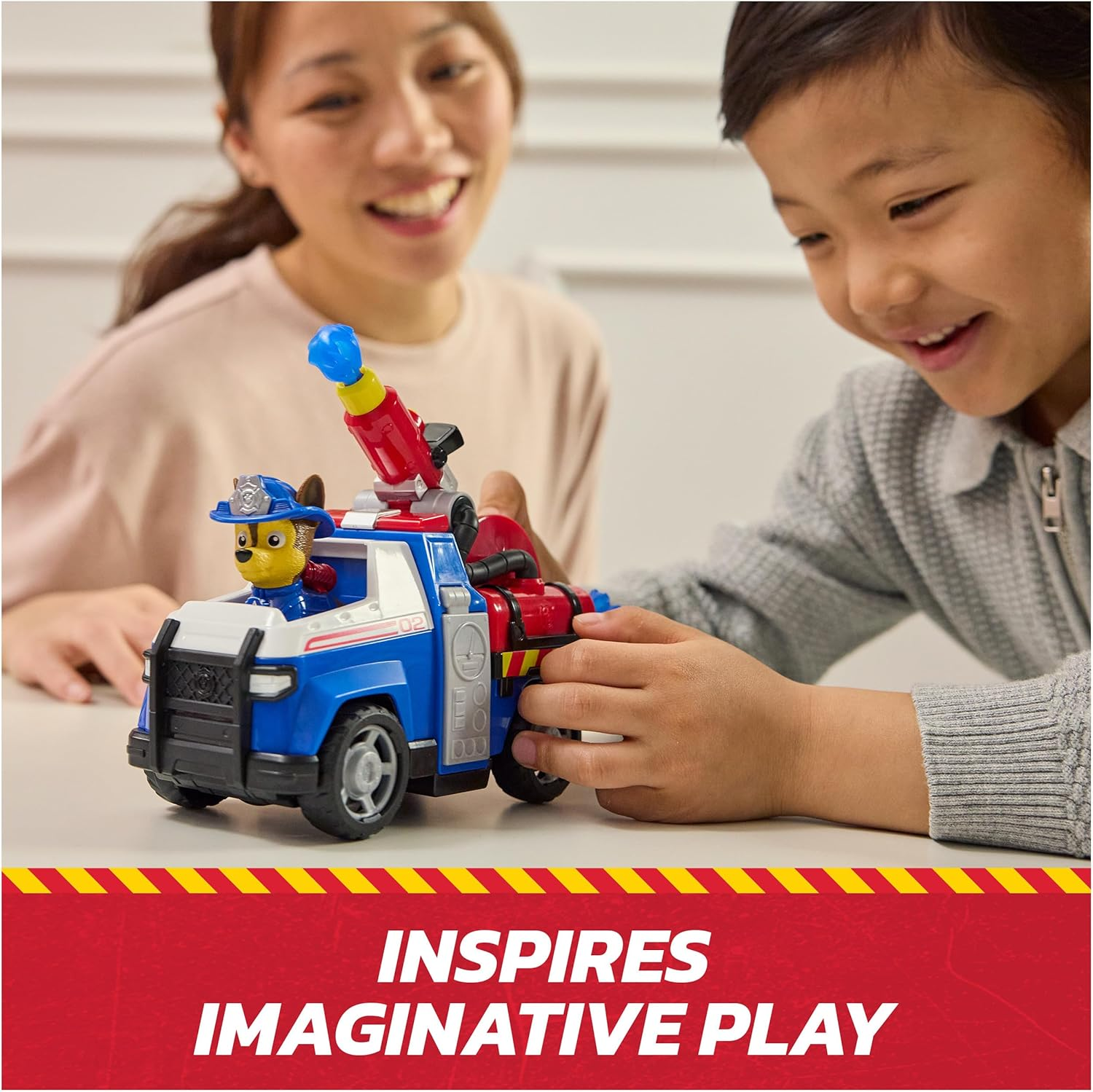 PAW Patrol Fire Rescue: Chase Rescue Fire Cruiser with Action Figure, Projectile Launcher, and Toy Truck, Kids Toys for Boys and Girls Ages 3 and Up image number 3
