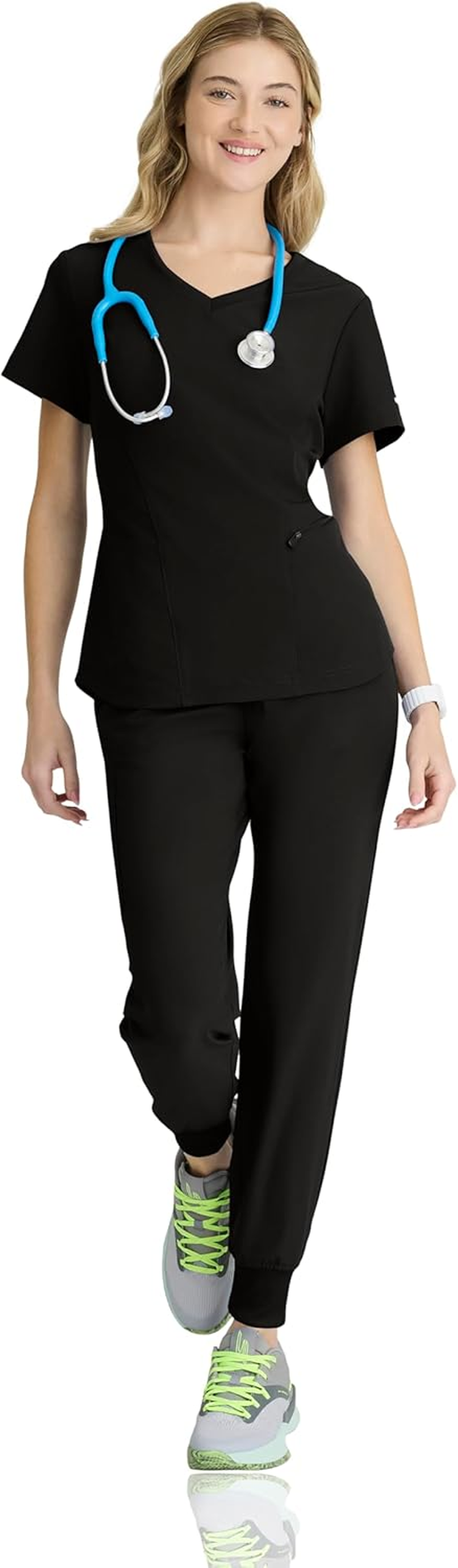 BARCO Skechers Vitality Electra Scrub Top for Women - V-Neck Medical Top, 4-Way Stretch Women'S Scrub Top image number 4