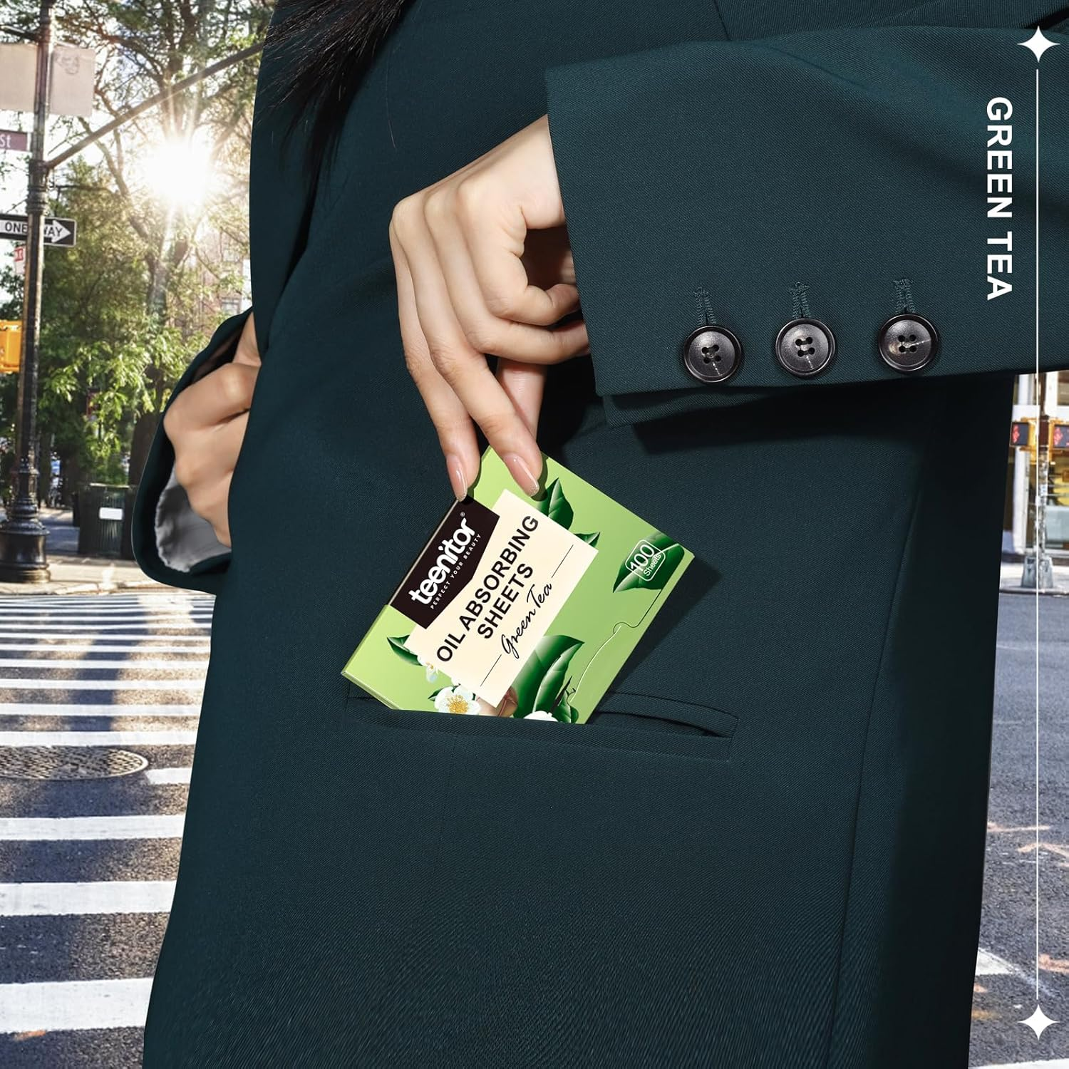 Teenitor Oil Blotting Sheets for Face, 400 Sheets Green Tea Oil Absorbing Sheets Blotting Paper for Oily Skin, Oil Absorbent Pads Face Oil Wipes Oil Sheets for Women, Oil Control Film Large 10Cmx7Cm image number 3