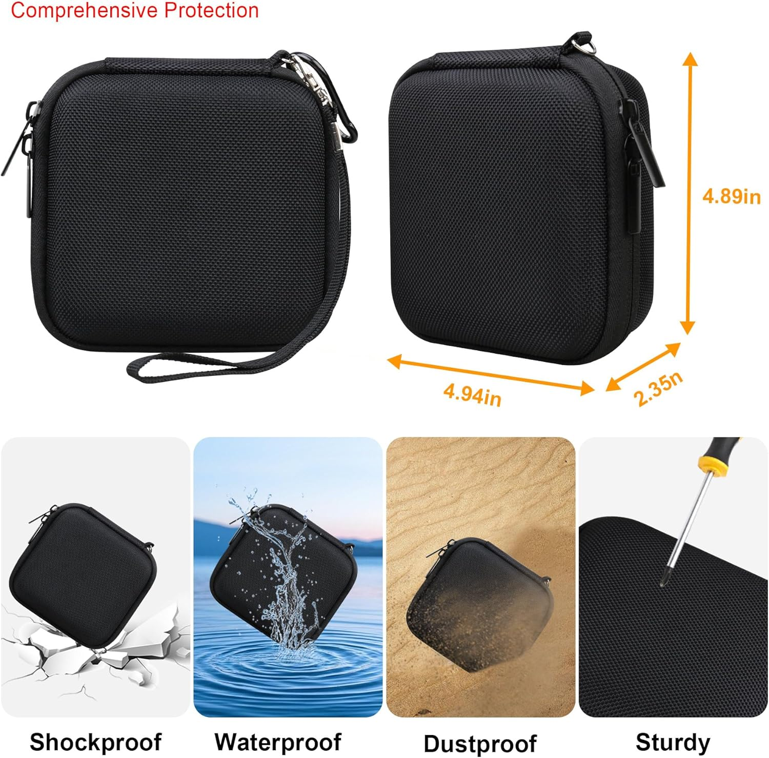 Elonbo Carrying Case for NETGEAR Nighthawk M1 MR1100 / M5 MR5200 / M6 / M6 Pro MR6500 5G Wireless Wifi Mobile Hotspot Router, Extra Interior Mesh Pocket Fits Cable, Black. (CASE ONLY) image number 2