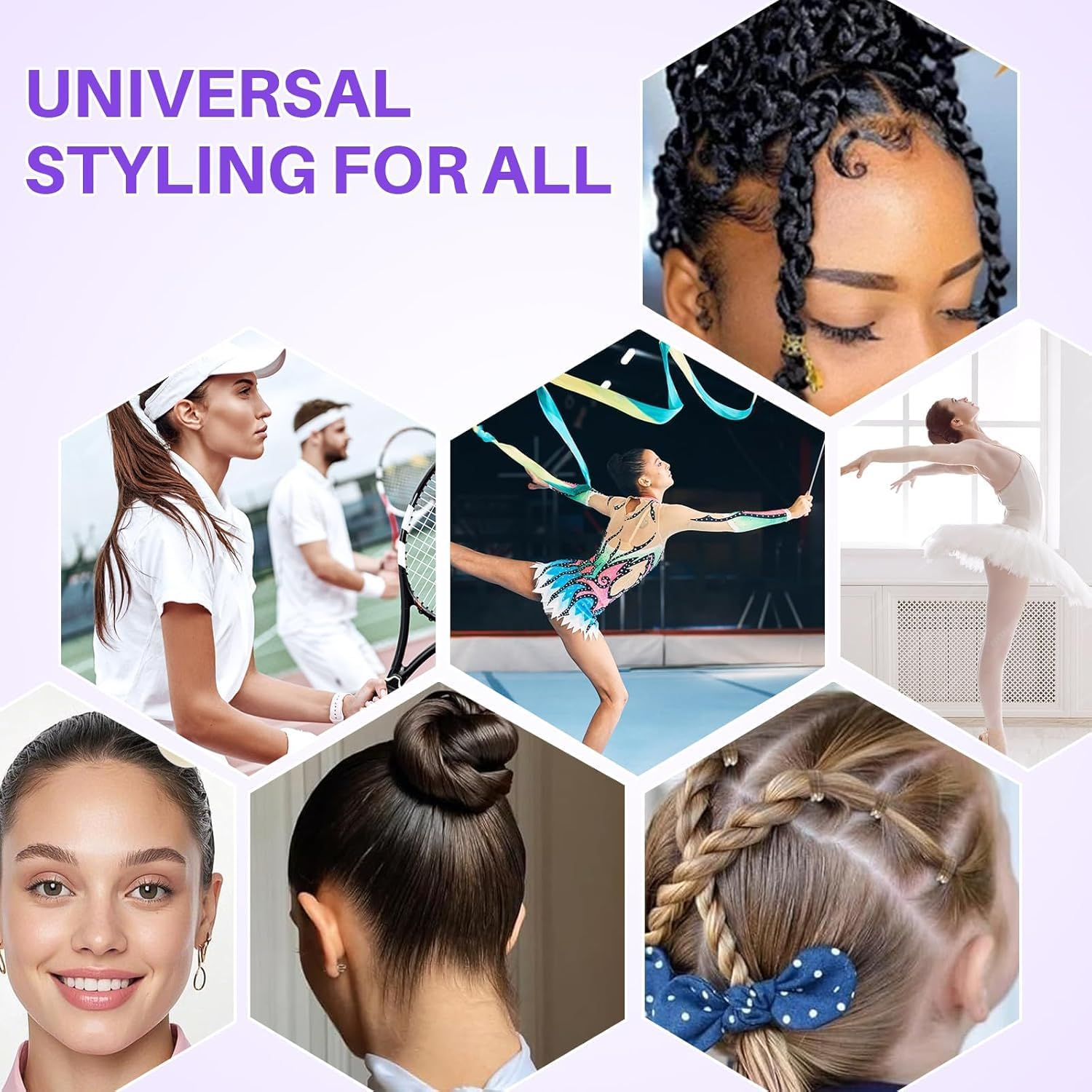 Start Makers Hair Wax Stick, Slick Back Hair Brush Kit, Hair Styling Stick for Flyaways, Edge Control Lasting Hold, Slick Back Brush for Smooth Edge, Tame Frizz Comb Style, Styling Set for Women Girls image number 6