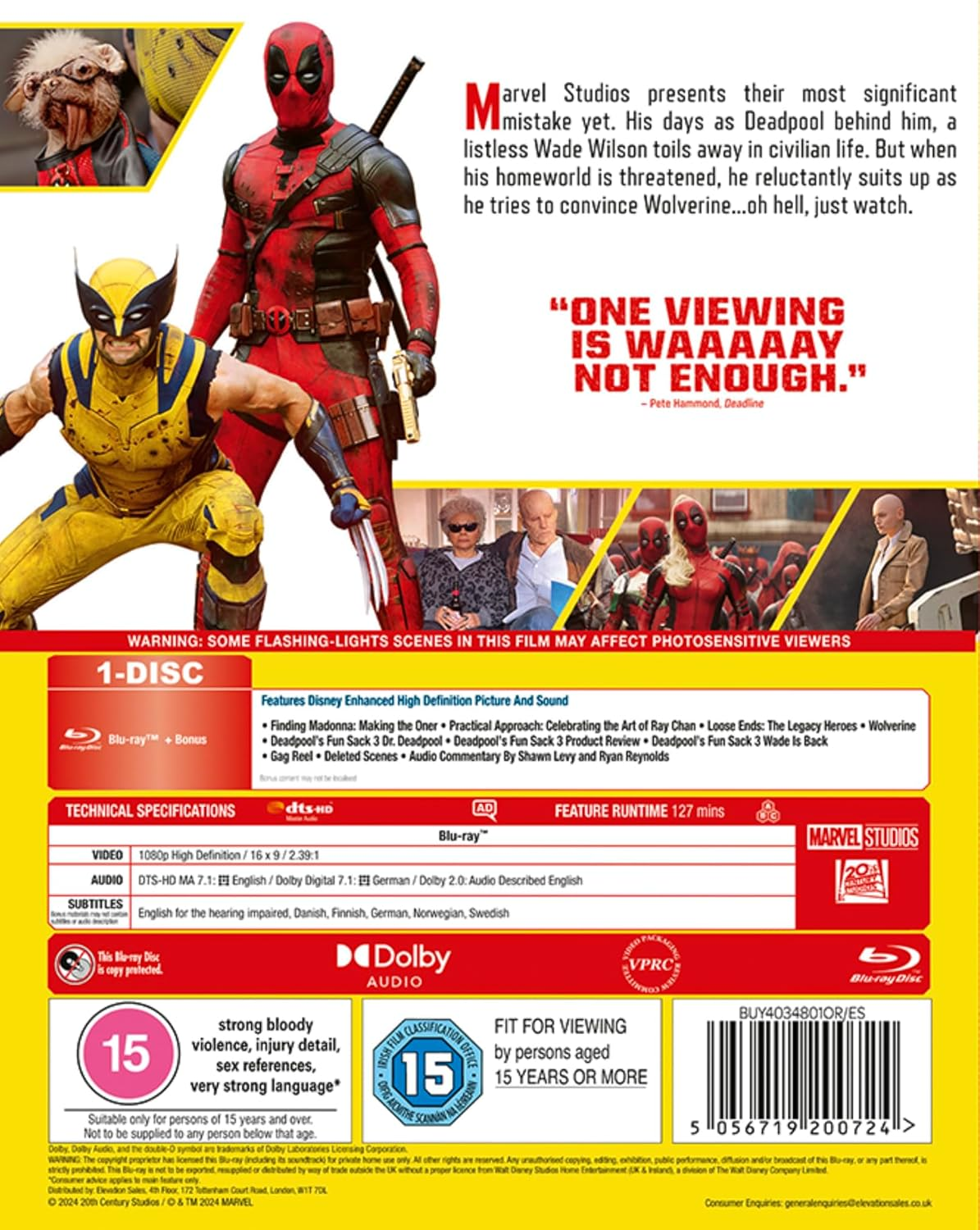 Marvel'S Deadpool & Wolverine [Blu-Ray] [Region Free] image number 1