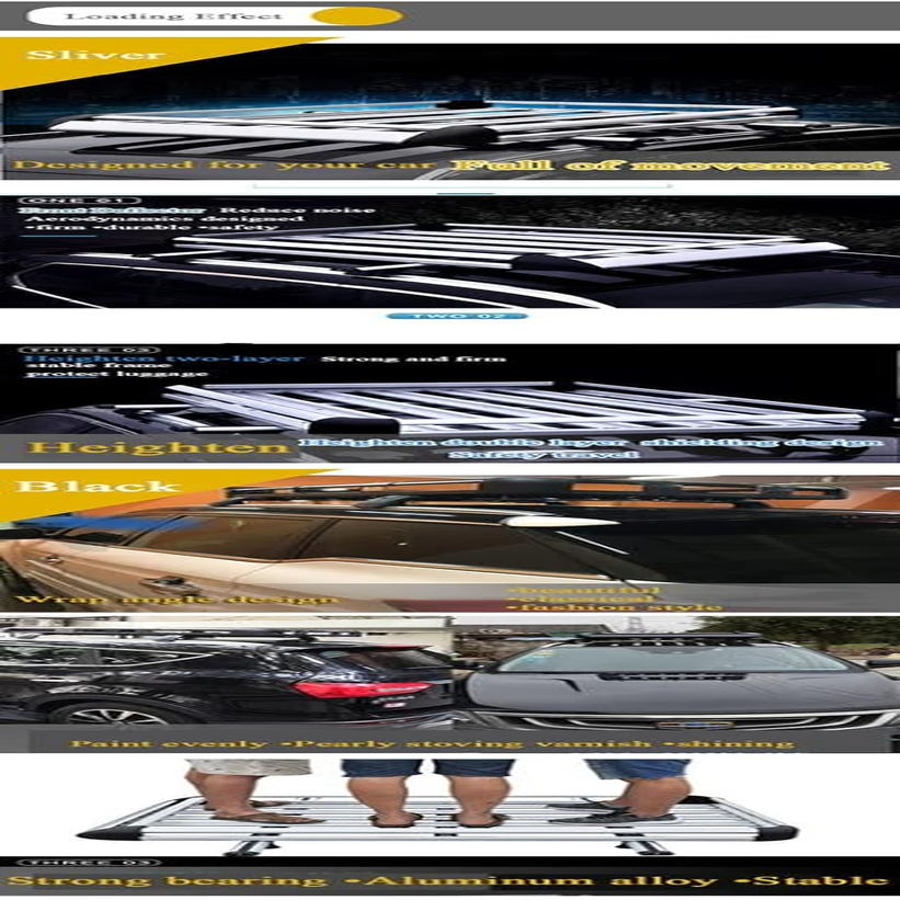 160 * 100 Black Double Car Roof Rack Aluminium Alloy SUV, 4X4 Basket Cargo Luggage Carrier