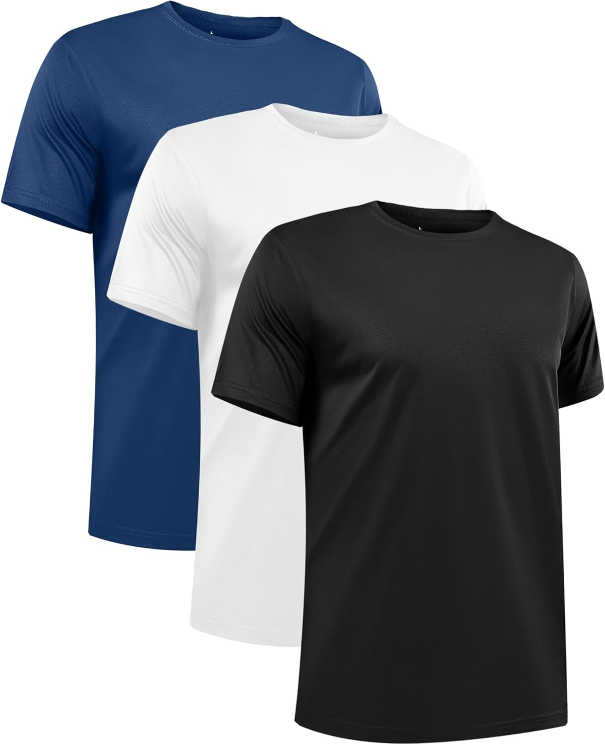 TELALEO 3 Pack Mens Workout Running T-Shirts Gym Athletic Tops Quick-Dry Breathable Tee Short Sleeve Workout Sportswear