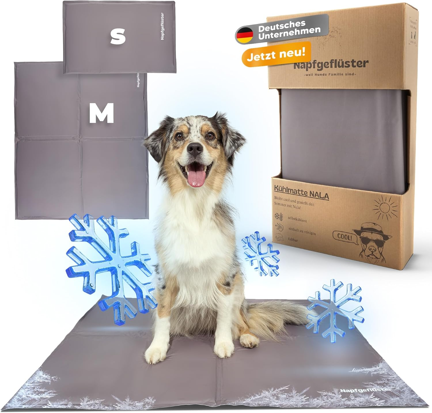 Napfgefl&uuml;ster&reg; - Nala Cooling Mat for Dogs Self Cooling Dog Mat Summer Cooling Pad Non-Slip Dog Mat for Home on the Go or in the Car Size (M) image number 1