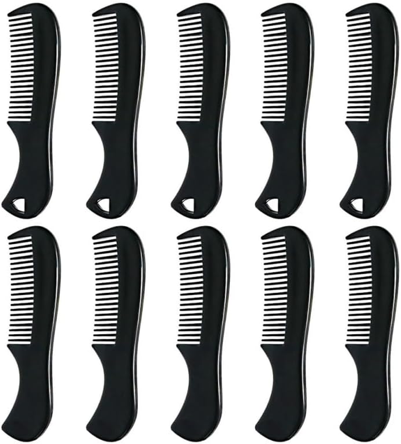 CALLARON Pack of 10 Mini Beard Combs Fine Curly Beard Brush Body Care Moustache Combs for Men Pocket Fine Tooth Comb Small Styling Fine Beard Comb Folding Mini Comb Black Plastic