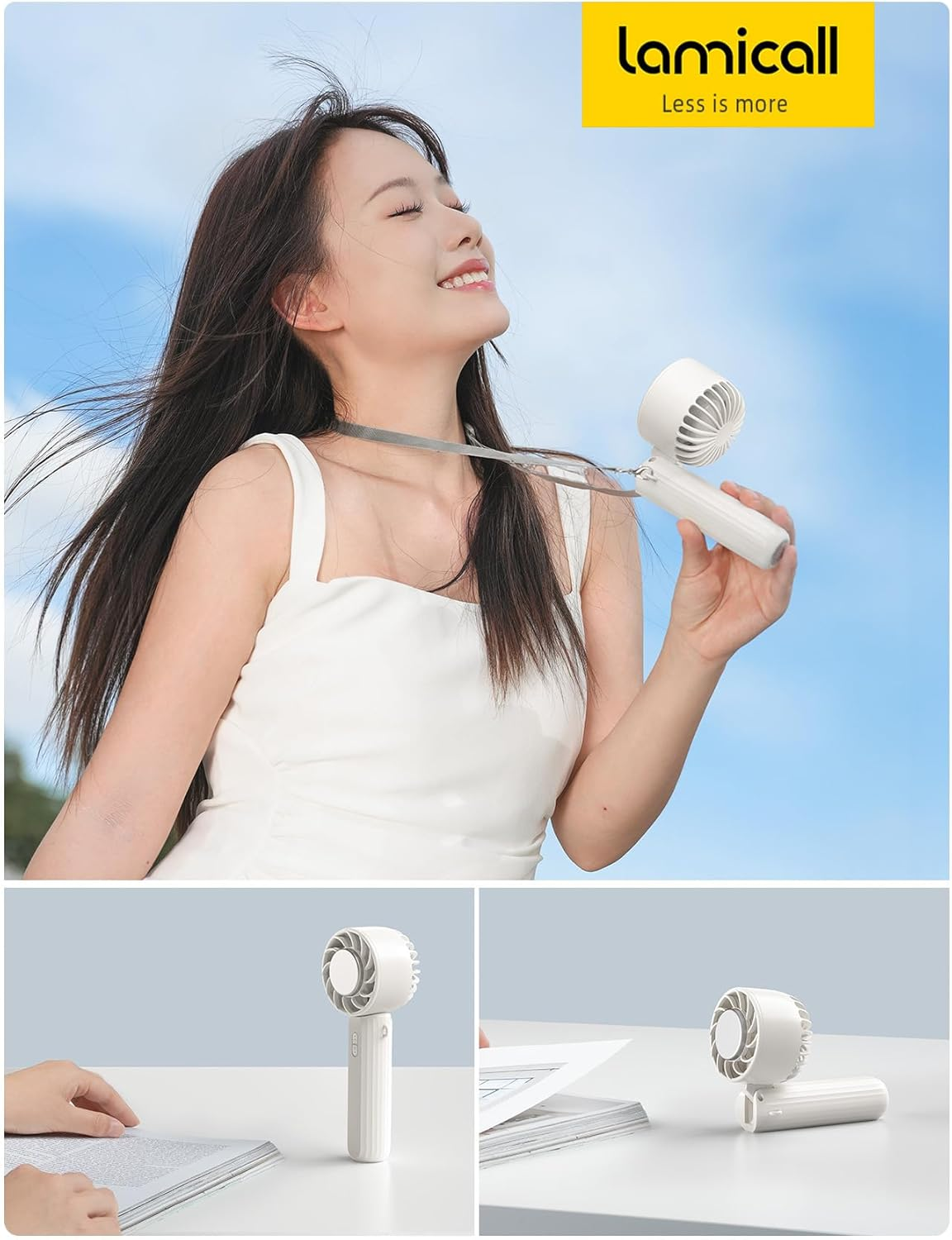 Lamicall Frozen Pad Handheld Fan, Cooling Plate Portable Fan - 5S Instant Cooling to 10&deg;C Ice Cool Pad, 3 Speeds, Desk Table with Lanyard image number 5