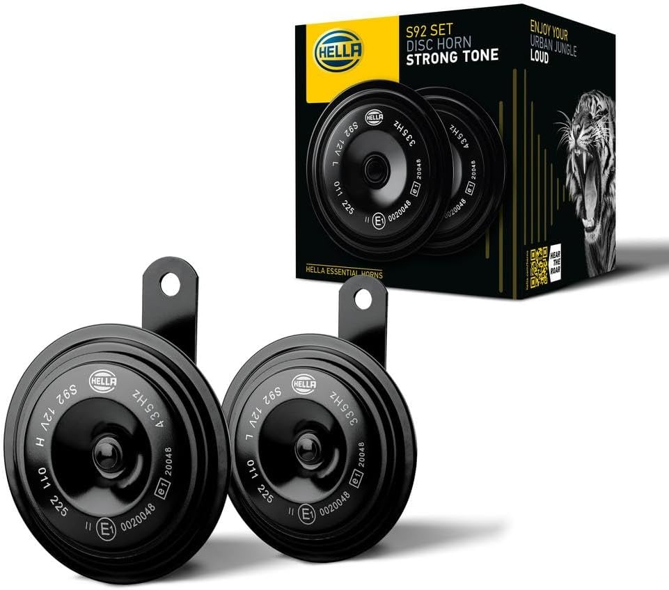 HELLA 011225871 Black 92Mm 12V BX Disc Horn Kit (Universal Fit) image number 4