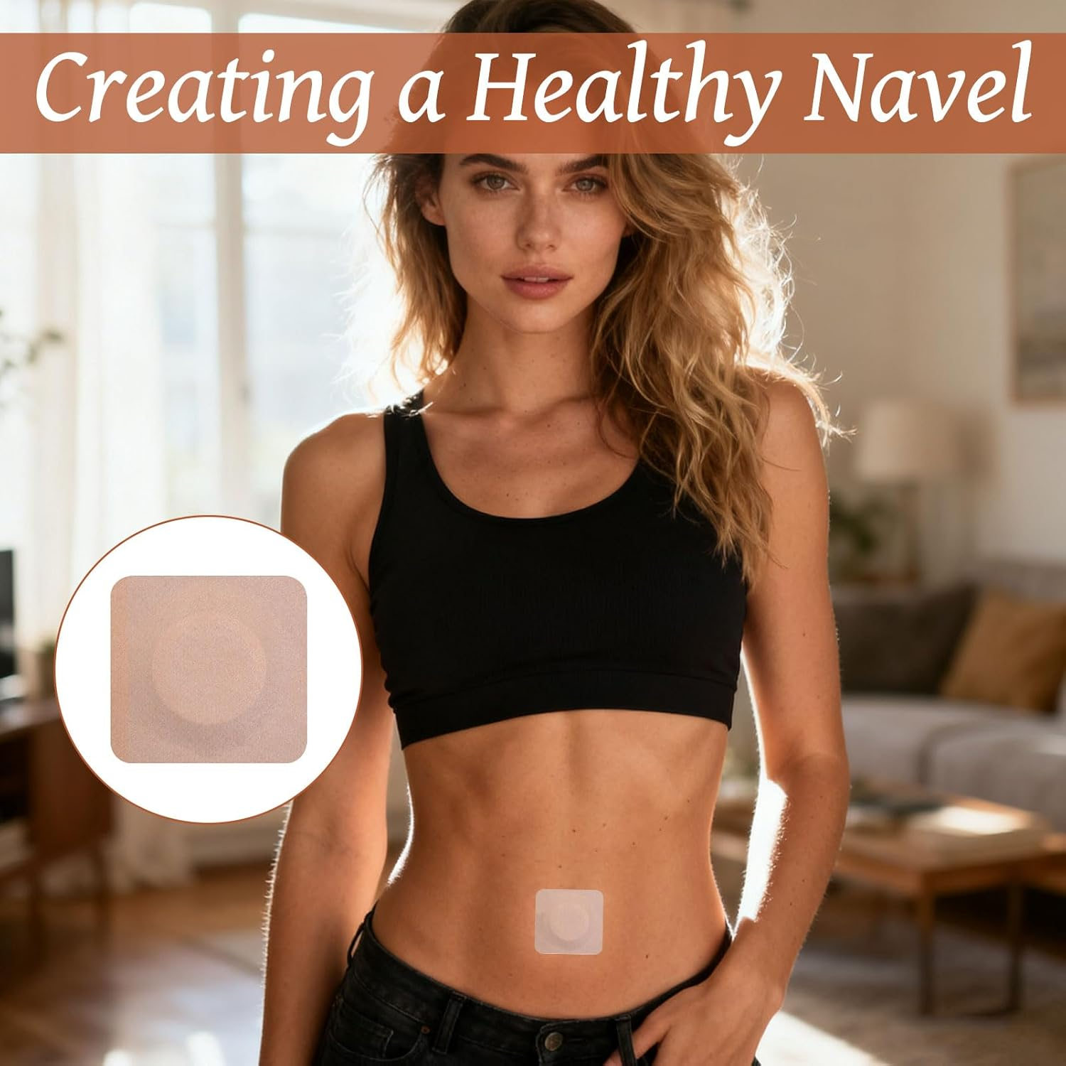 Castor Oil Patches, 100Pcs Castor Oil Pack, Castor Belly Button Patches, Self Adhesive Belly Wrap Pads, Organic Cotton Highly Absorbent Belly Patch, Suitable for Work and Sleep image number 2