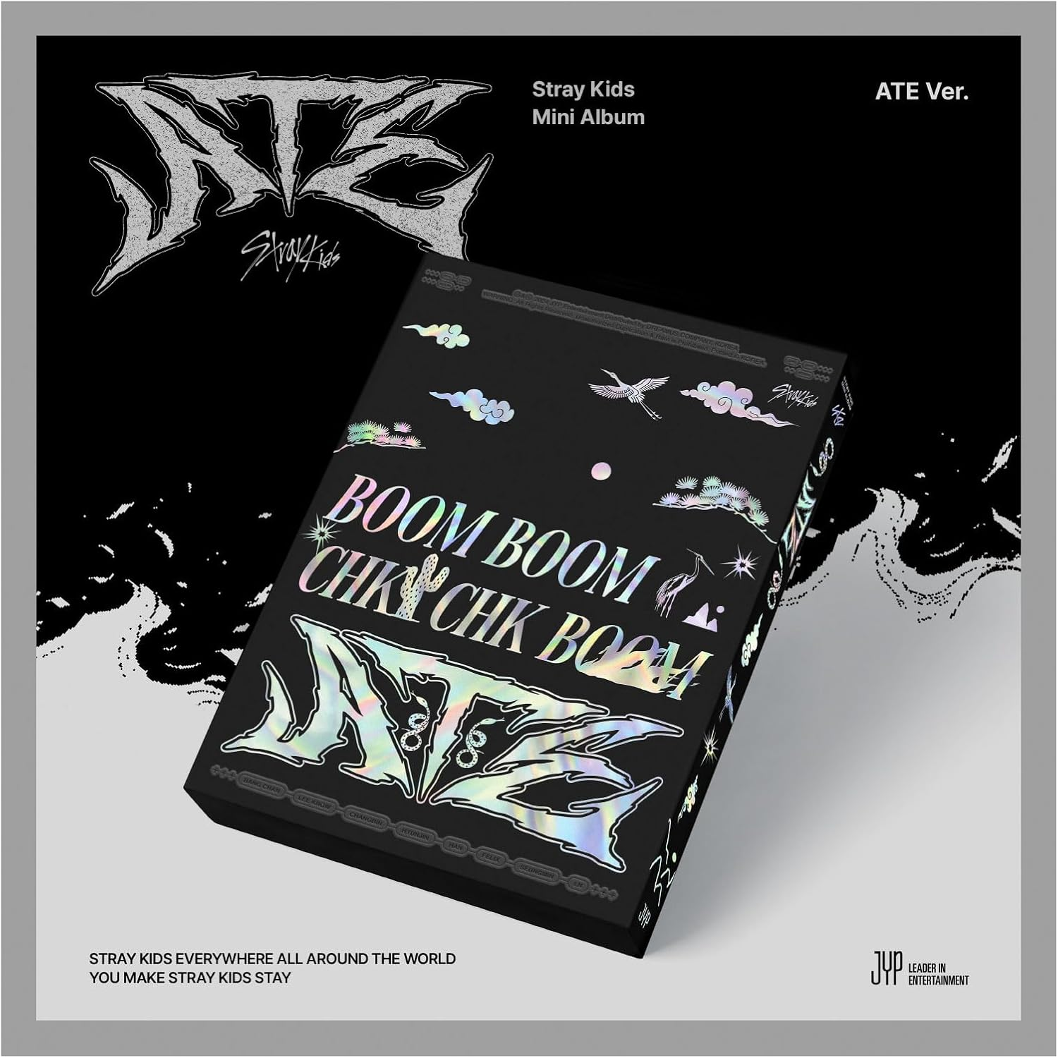 Stray Kids ATE 9Th Mini Album Limited ATE Version Cd+64P Photobook+1P Photocard+1Ea Monochrome Photo Ticket+1P Portrait Poster on Pack+1P Bitmap Mini Poster+1Ea Mini Newspaper+Tracking Sealed SKZ image number 2