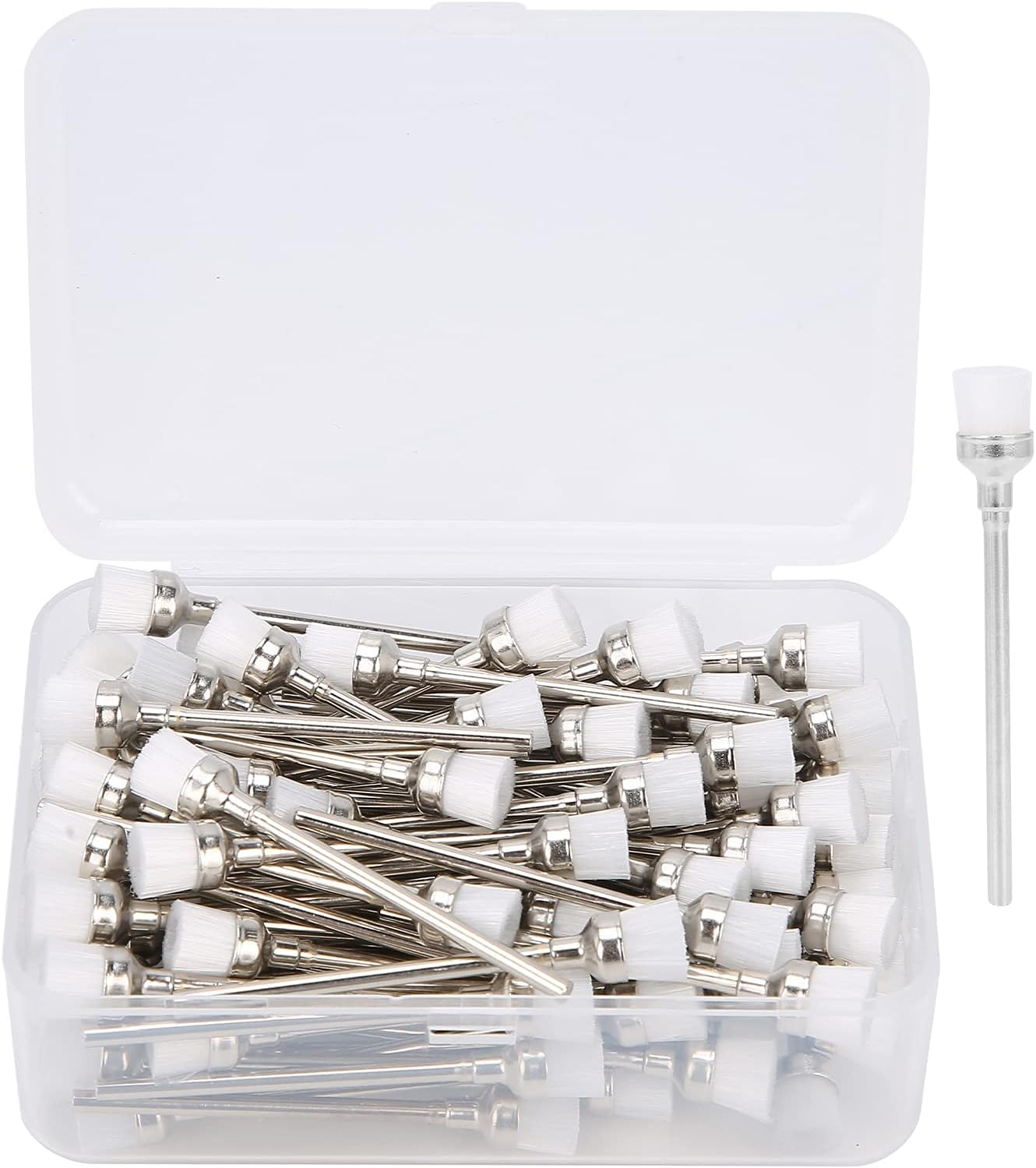 Nail Drill Bit Cleaning Brush, 100Pcs Nail Dust Brush Nail Drill Bit Cleaner Manicure Tool Accessory Manicure Tools (Blue)