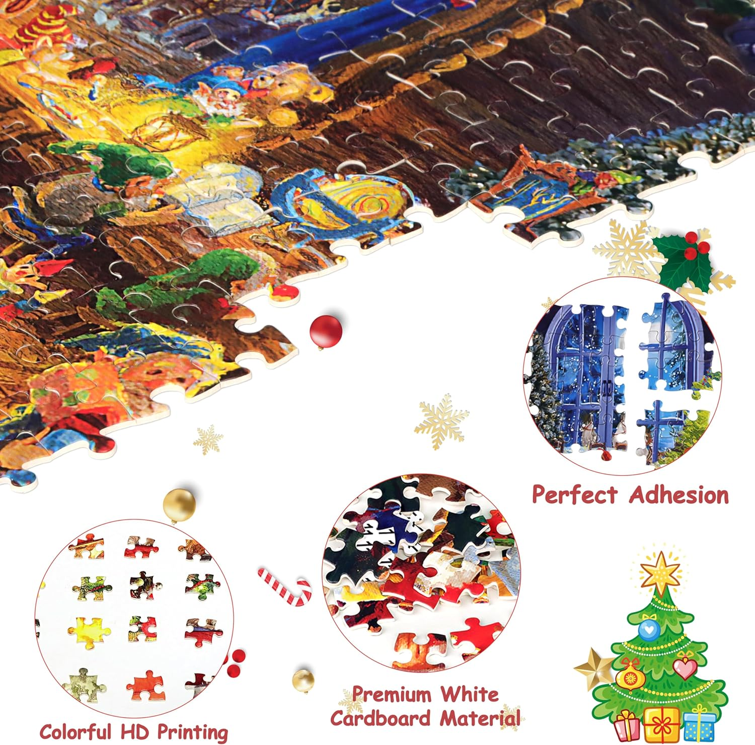 Advent Calendar 2025 Christmas Puzzle for Kids Adults - Santa'S Workshop 24 Boxes 1008 Pieces Advent Puzzle Countdown to Christmas Gifts for Boys Girls(27.56" X 19.69") image number 2