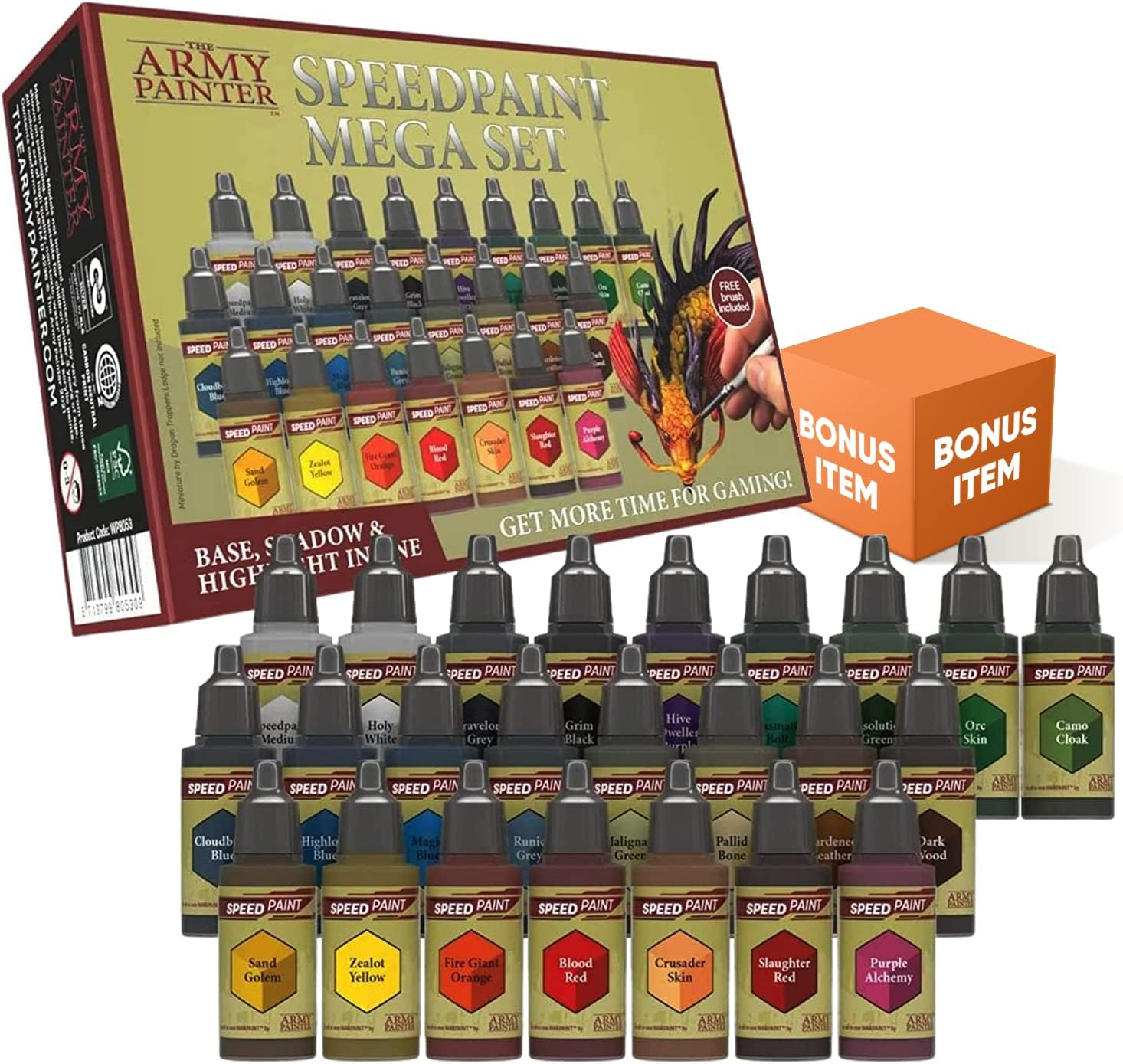 The Army Painter Speedpaint Mega Set - 24 X 18Ml Speed Model Paint Kit Pre Loaded with Mixing Balls and 1 Brush- Base, Shadow and Highlight in One Miniature and Model Paint Set for Plastic Models image number 2