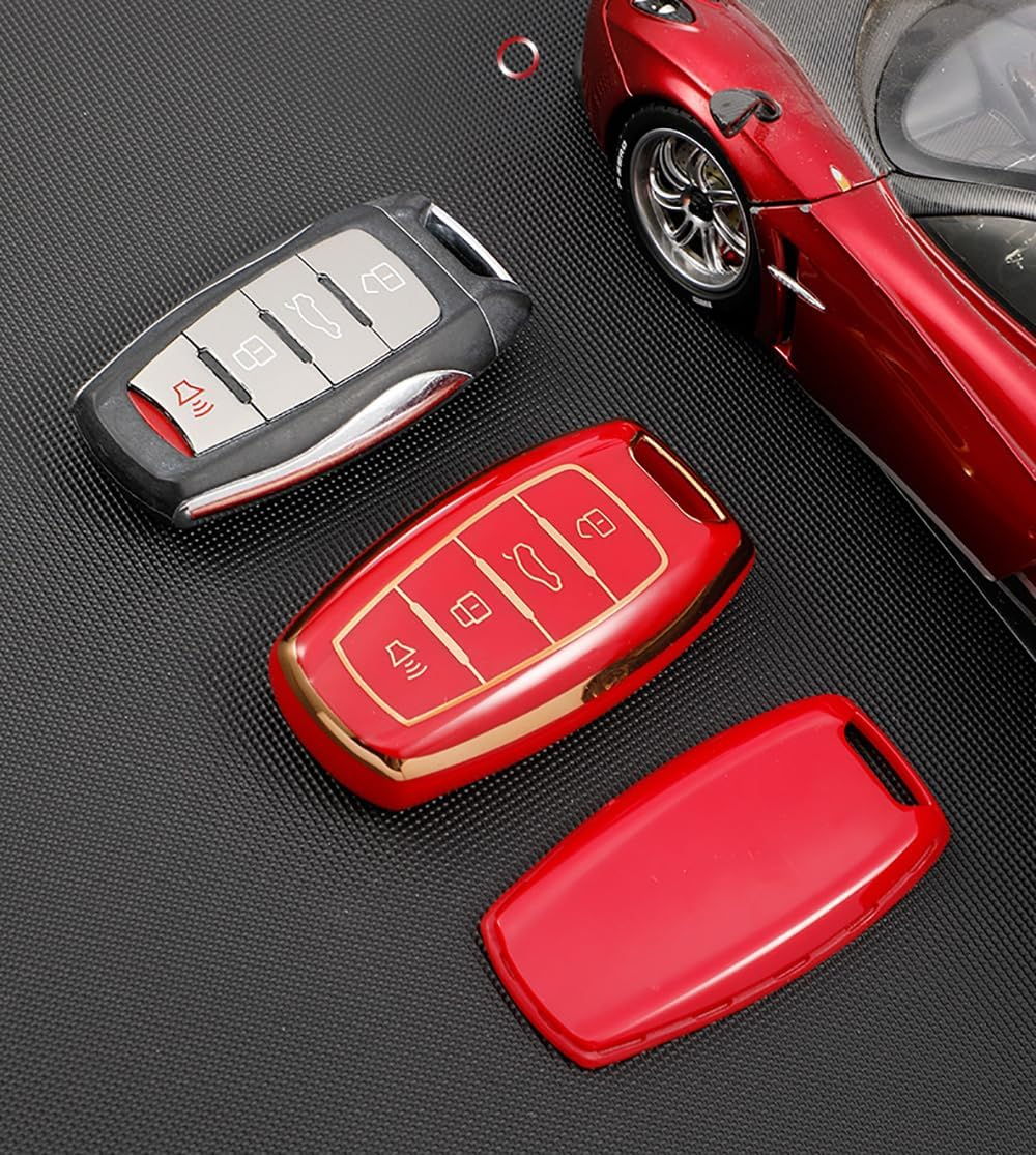 Ontto TPU Car Key Fob Cover Fit for Haval H6 H7 H9 H4 Hover H2S F5 F7 F7X F7H Dargo Jolion GMW Remote Key Case Key Shell Key Holder Keychain Protector Accessories - 3 Buttons-Black image number 3