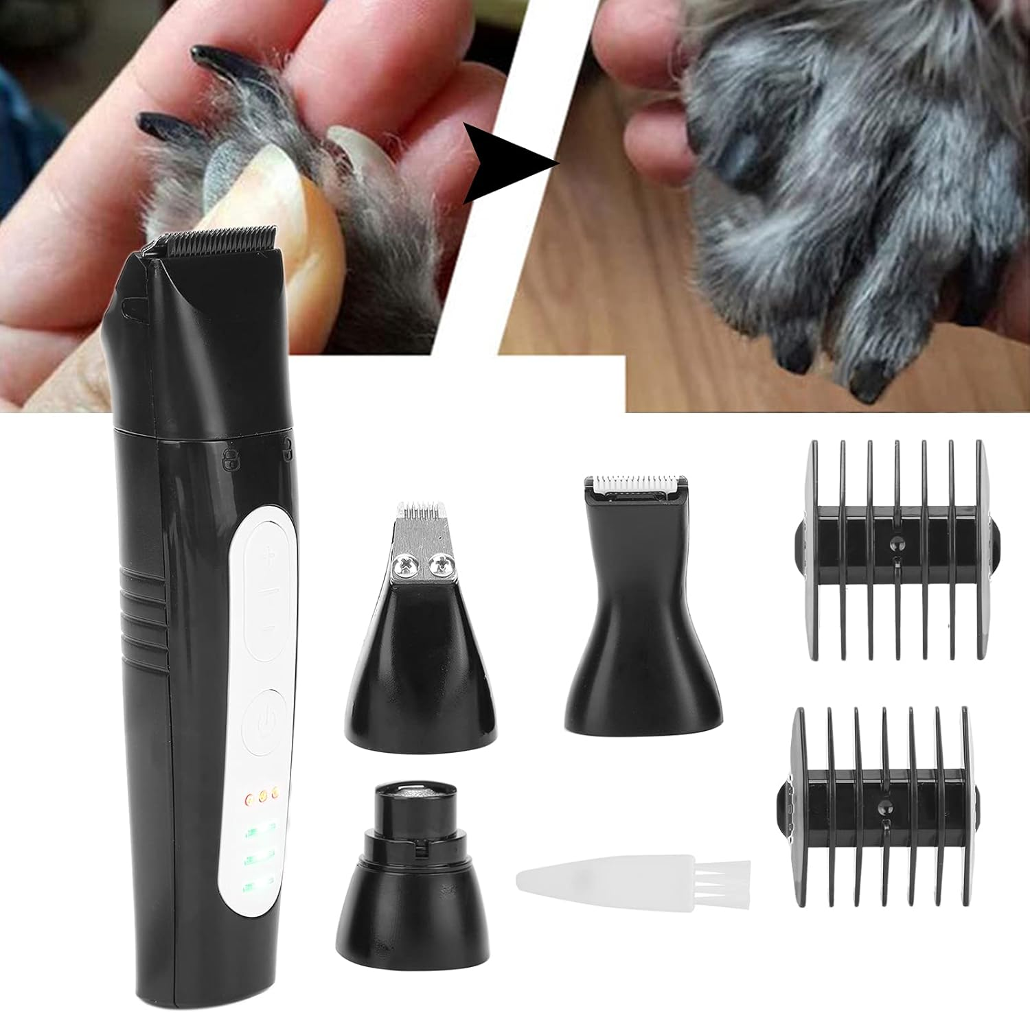 4-In-1 Rechargeable Dog Clippers with Electric Nail Grinder Quiet,Pet Grooming Experience Cordless Accurate for Home Grooming Enthusiasts, Designed for Dogs of Every Breed and Size image number 6