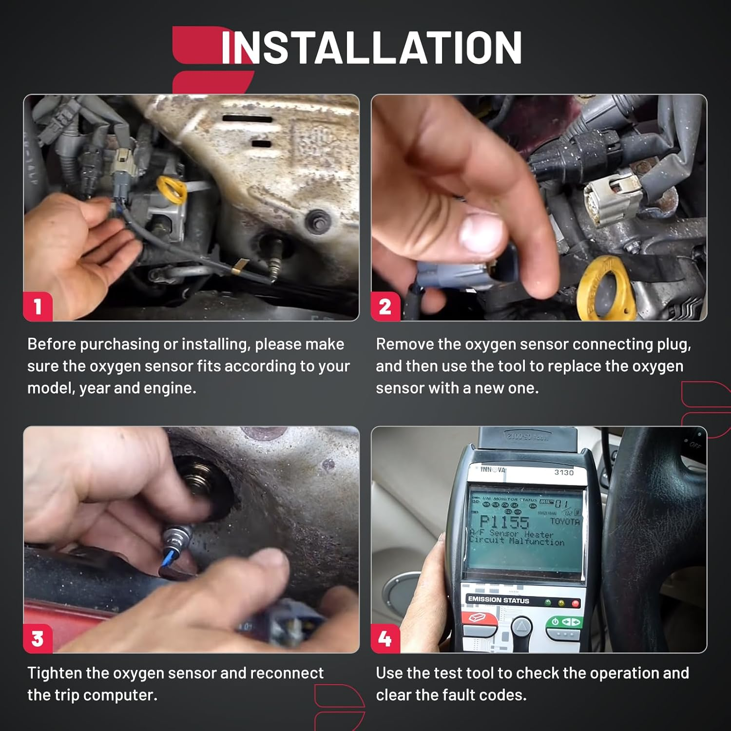 BDFHYK Oxygen Sensor Upstream O2, Compatible with 2012-2018 Kia Rio Soul 1.6L,2012-2017 Hyundai Accent Veloster 1.6L, 234-5055, 392102B210, 392102B410 Replacement 1PCS image number 3