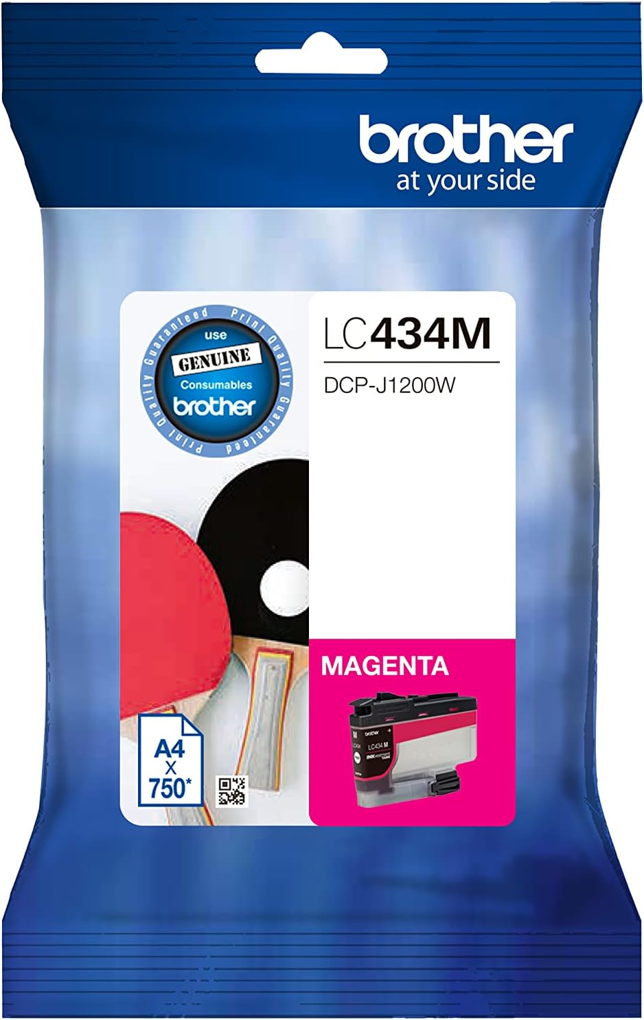 Brother Genuine LC434BK Ink Cartridge, Black, Page Yield up to 750 Pages, for Use With: DCP-J1200W / DCP-J1200W XL