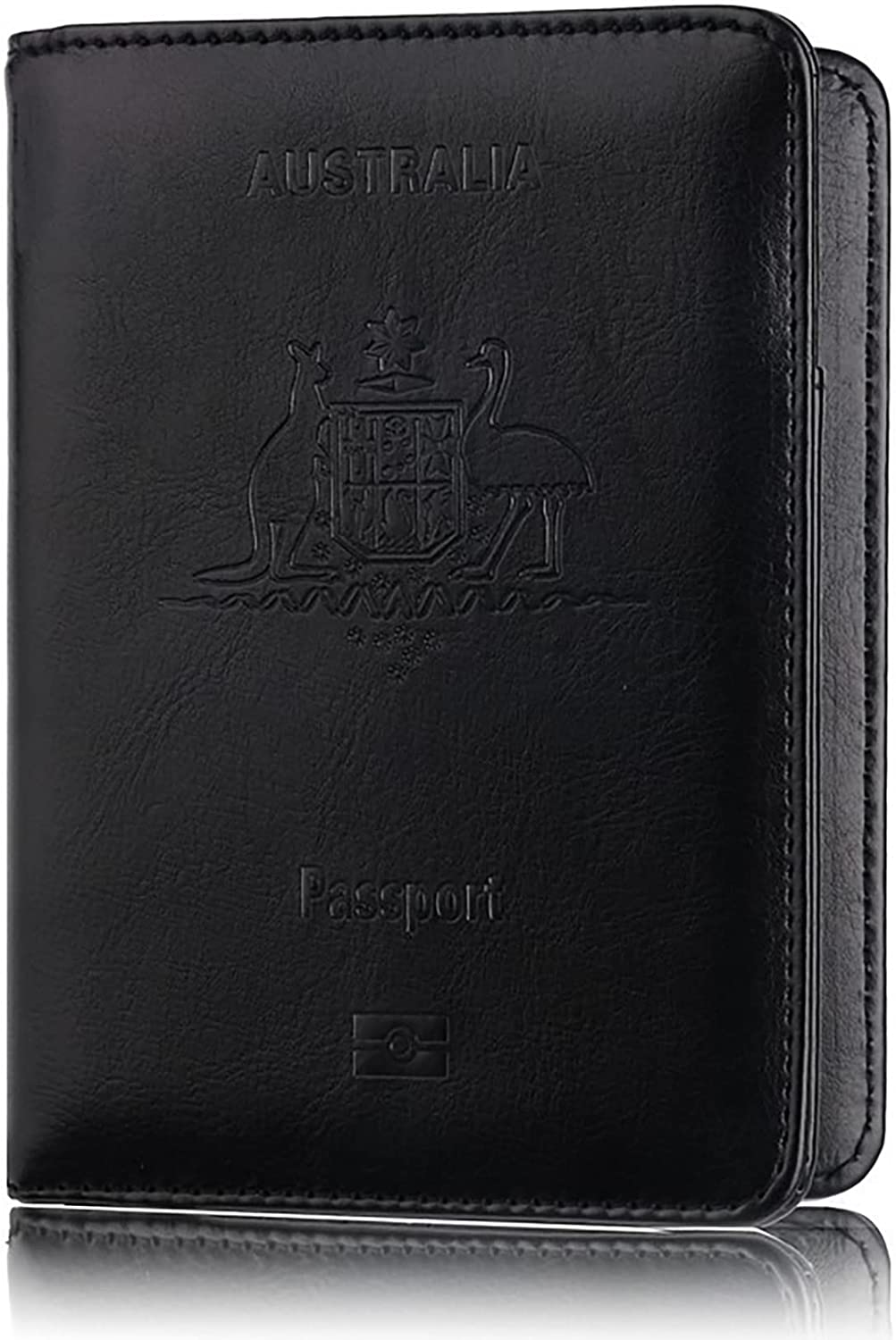 Passport Holder Travel Bag Cover Case, Tunghey PU Leather RFID Blocking Travelling Wallet Holder ID Credit Business Cards Cover Case for Boarding Passes (Blue) image number 4