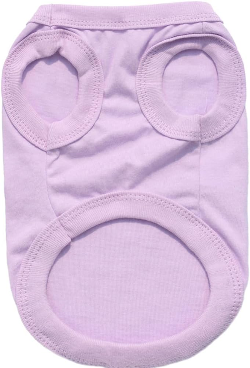 2 Pack Plain Dog Shirts for Small Dogs Girl Blank Pet Clothes Breathable Doggy Outfits for Yorkie Chihuahua Teddy French Bulldog Hot Pink & Puprle (Neck Girth 10.24'') image number 2