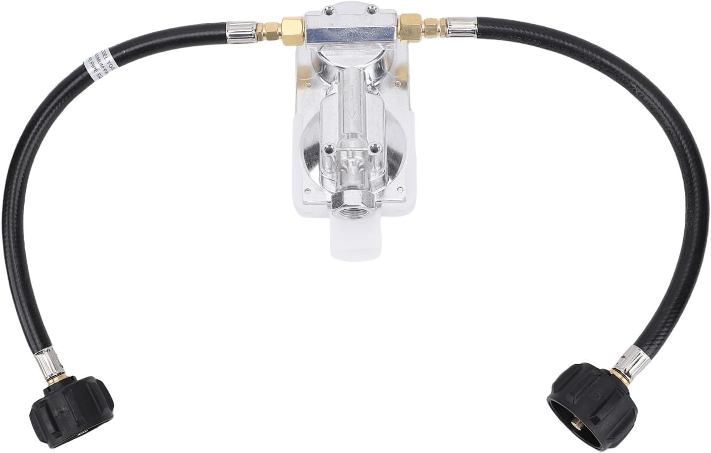 2 Stage Auto Changeover RV Gas Regulator with 12 Inch Pigtail Hose 250PSI 287500BTU for Trailers, Dual Stage Pressure Regulation, Automatic Switch Feature, Metal and Rubber image number 2