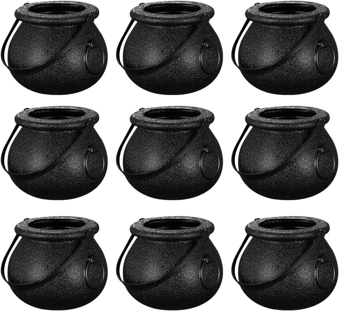 12 Pcs Black Mini Witch Cauldron Candy Bucket with Handle,Halloween Candy Holder Pot Portable Novelty Kettles Cups Trick or Treat Candy Pail Holder,Halloween St. Patrick'S Party Favors image number 4