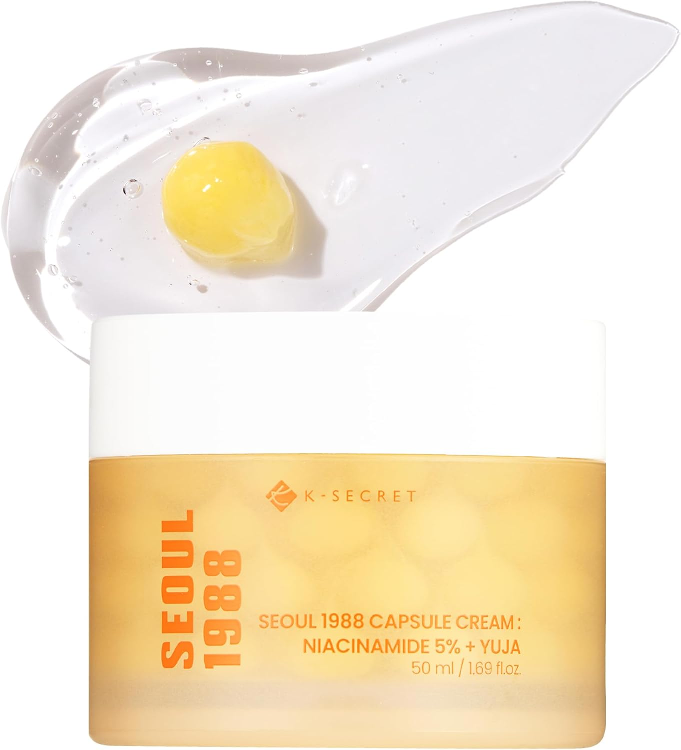 K-SECRET SEOUL 1988 Niacinamide Capsule Cream &ndash; Hydrating Face Moisturizer with 5% Niacinamide and Yuja | Vitamin C Capsule Cream for Dark Spots, Uneven Skin Tone | Korean Skincare, 50Ml / 1.69 Fl Oz image number 3