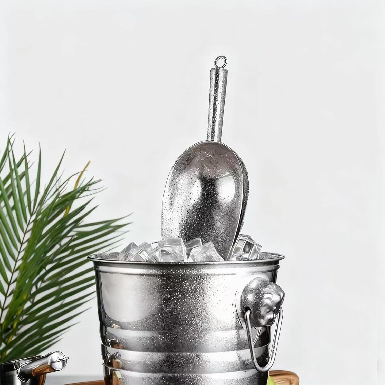 FX Stainless Steel Ice Scooper,Small Metal Scoops for Kitchen Bar Party Wedding,Thick,Dishwasher Safe,8 Oz,By image number 6