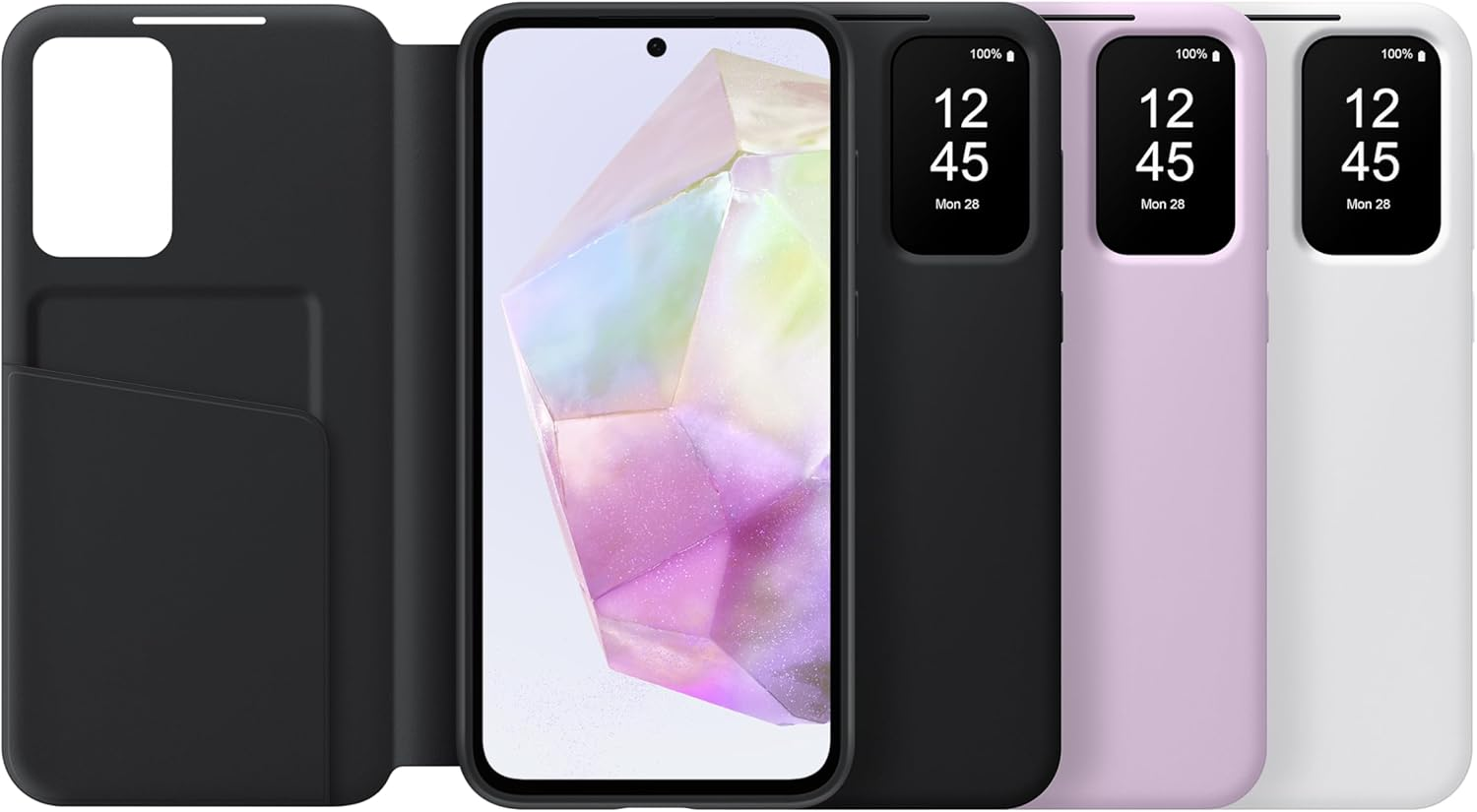 Samsung Smart View Wallet Cover for Samsung Galaxy A35, White