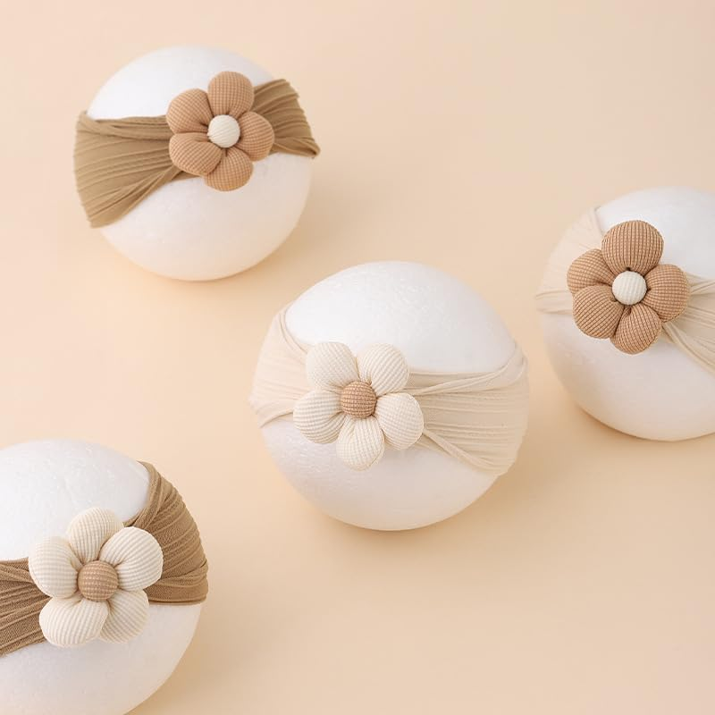 Baby Girl Headbands Bows Turban Knotted Nylon Newborn Headbands, 3Pcs Soft Elastic Baby Knotted Headbands, Baby Bows Knotted Nylon Newborn Head Bands,Baby Turban Headband Head Wrap Knotted Hair Band