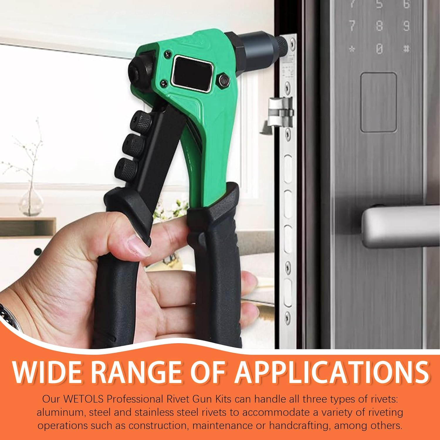 Tanstic 121Pcs 8&rdquo; Rivet Gun with Aluminum Rivets Assortment Kit, Rivet Gun Kit, M2.4 M3.2 M4 M4.8 Blind Rivets Pop Rivets with Storage Case