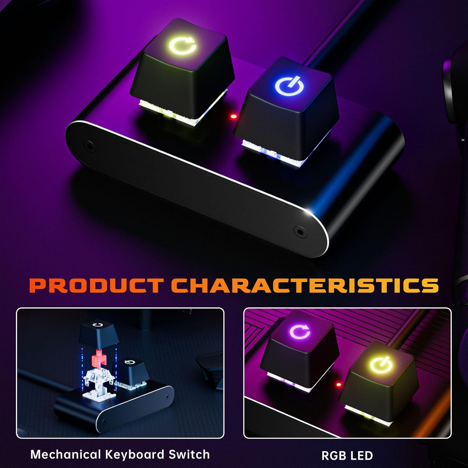 Jectse Desktop Computer Power Switch Power Supply Cable, External PC Power Button Extension Cable with on off Reset Switch for Computer Motherboard image number 3