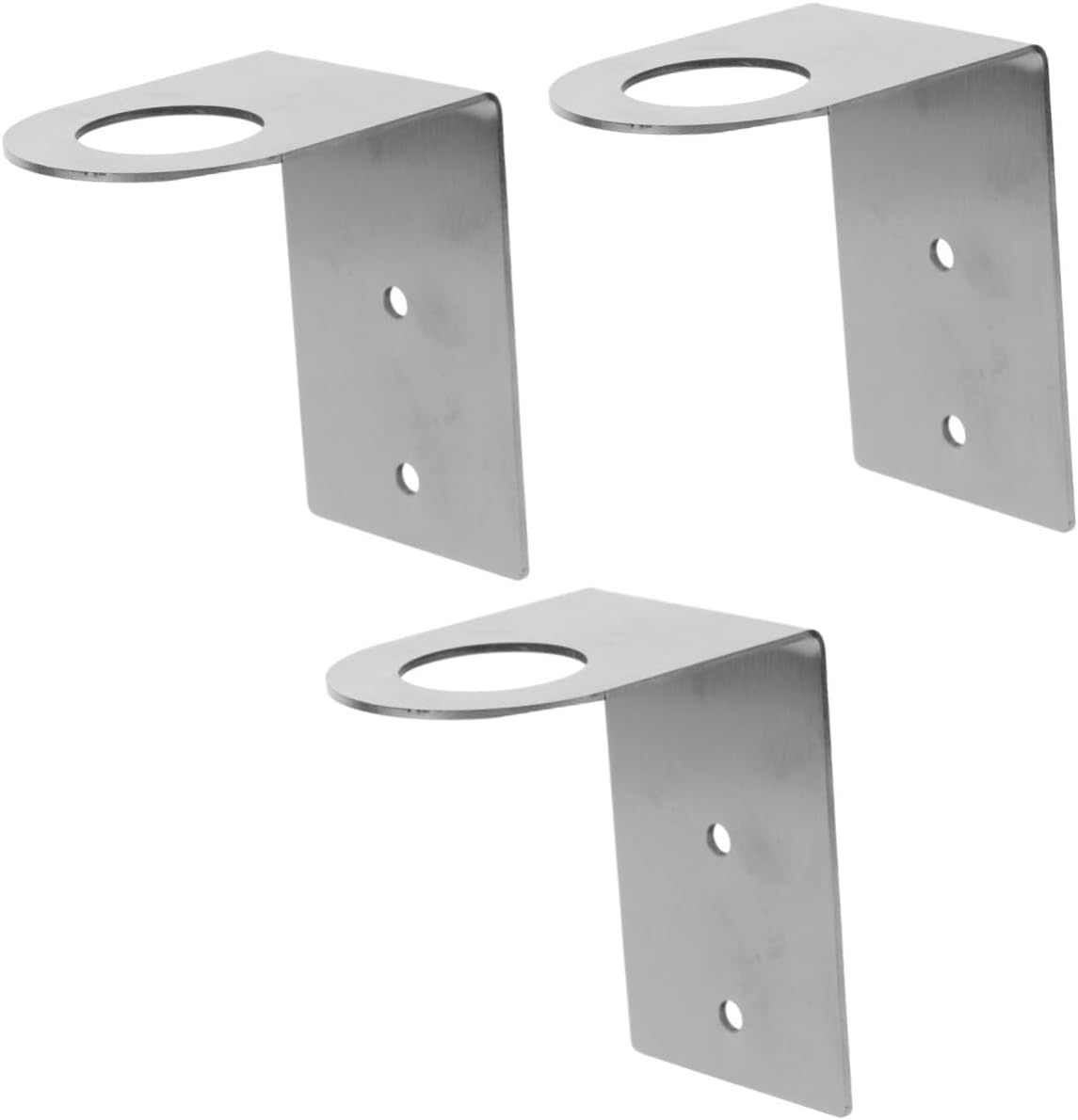 Ciieeo 3Pcs Bathroom Soap Dispenser Holder Shampoo Hanging Rack Hand Pump Bottles Dispenser Stand Detergents Holder Rack Non-Drilling Bathroom Stand Jar Hanger Rack Silver Stainless Steel image number 5