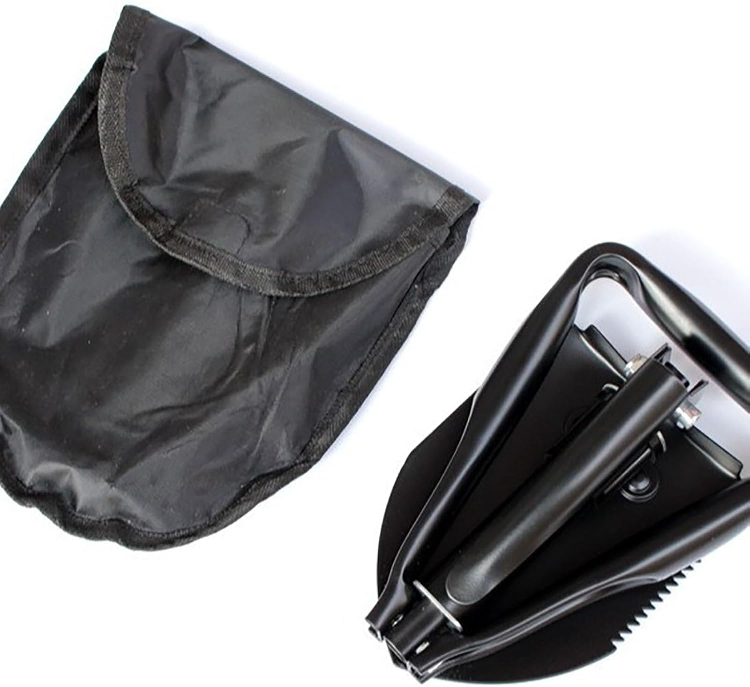 SYGELER Mini Folding Shovel - High Carbon Steel, 3-In-1 Portable Tactical Shovel for Camping, Hiking, Car Emergency - Lightweight Survival Gear with Pouch image number 1