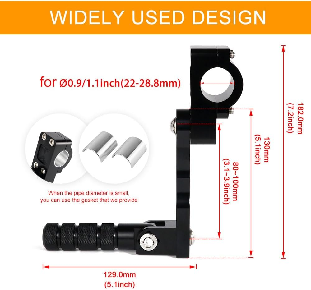 Xitomer Adjustable Highway Peg Mounts Rider Adjustable Footpeg Kit Long Angled Adjustable Highway Peg Mount Kit Engine Guards Crash Bars Footrest Mounting Brackets Arms (Black,130Mm) image number 6