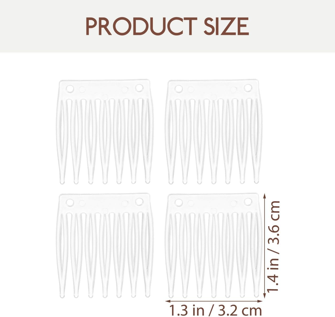 Minkissy 100Pcs 7-Tooth Mesh Cap Comb Black Wig Combs Wedding Veil Hair S U Shape Clip Hair Extension Clips Wig for Making S Clips Plastic Fork Delicate image number 2